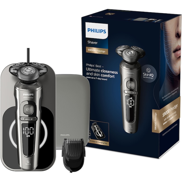 Philips Elektrorasierer »Series 9000 Prestige SP9860/16«, 1 St. Aufsätze,  mit Nano-Tech Präzisionsklingen, Bartstyler, Qi-Ladepad | BAUR