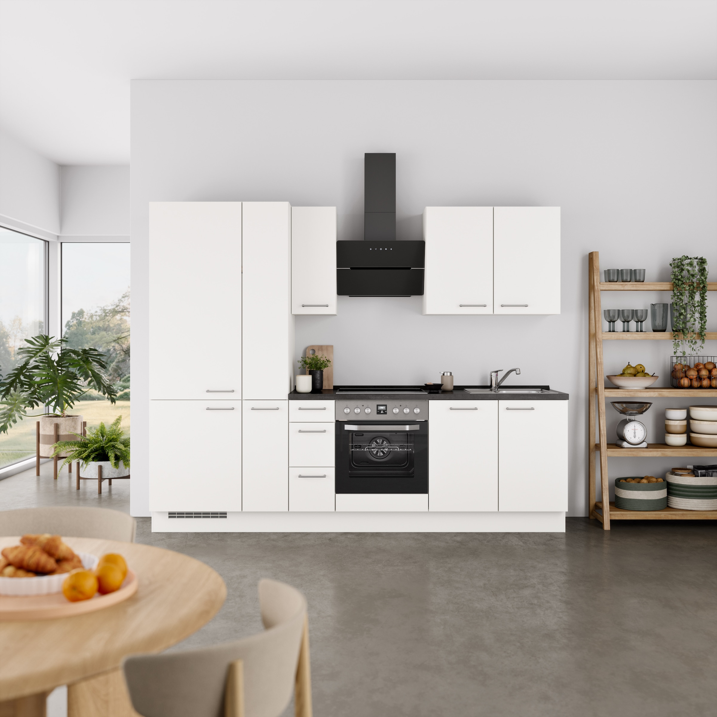 nobilia® Küchenzeile »"Laser II", Ausrichtung wählbar, Breite 270 cm«, vormontiert, wahlw. mit unterschiedlichen E-Geräten-Sets