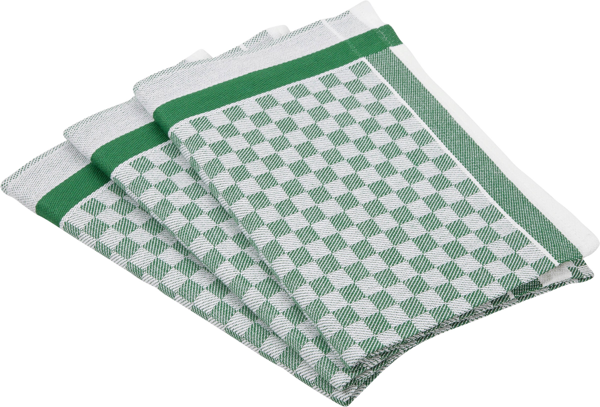 ROSS Geschirrtuch »Exclusiv«, (Set, 3 tlg.), Karofond, 50x70 cm