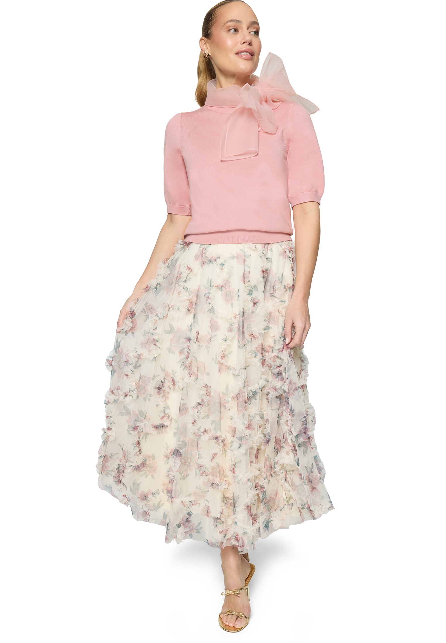 Zero Kurzarmshirt »Damen mit Schleife« 1 drapiert / gerafft