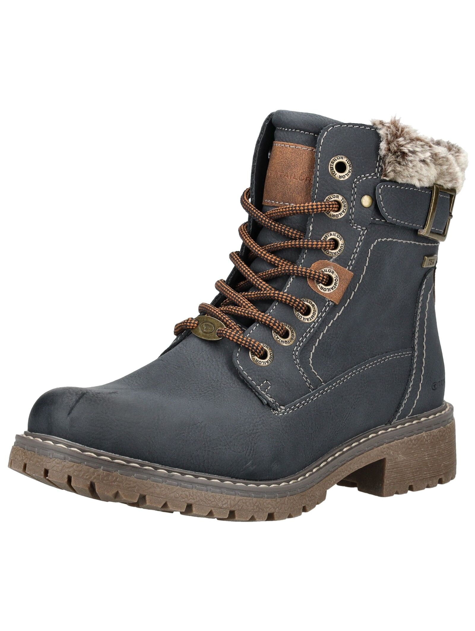 TOM TAILOR Schnürstiefelette "Tom Tailor Stiefelette Lederimitat" günstig online kaufen