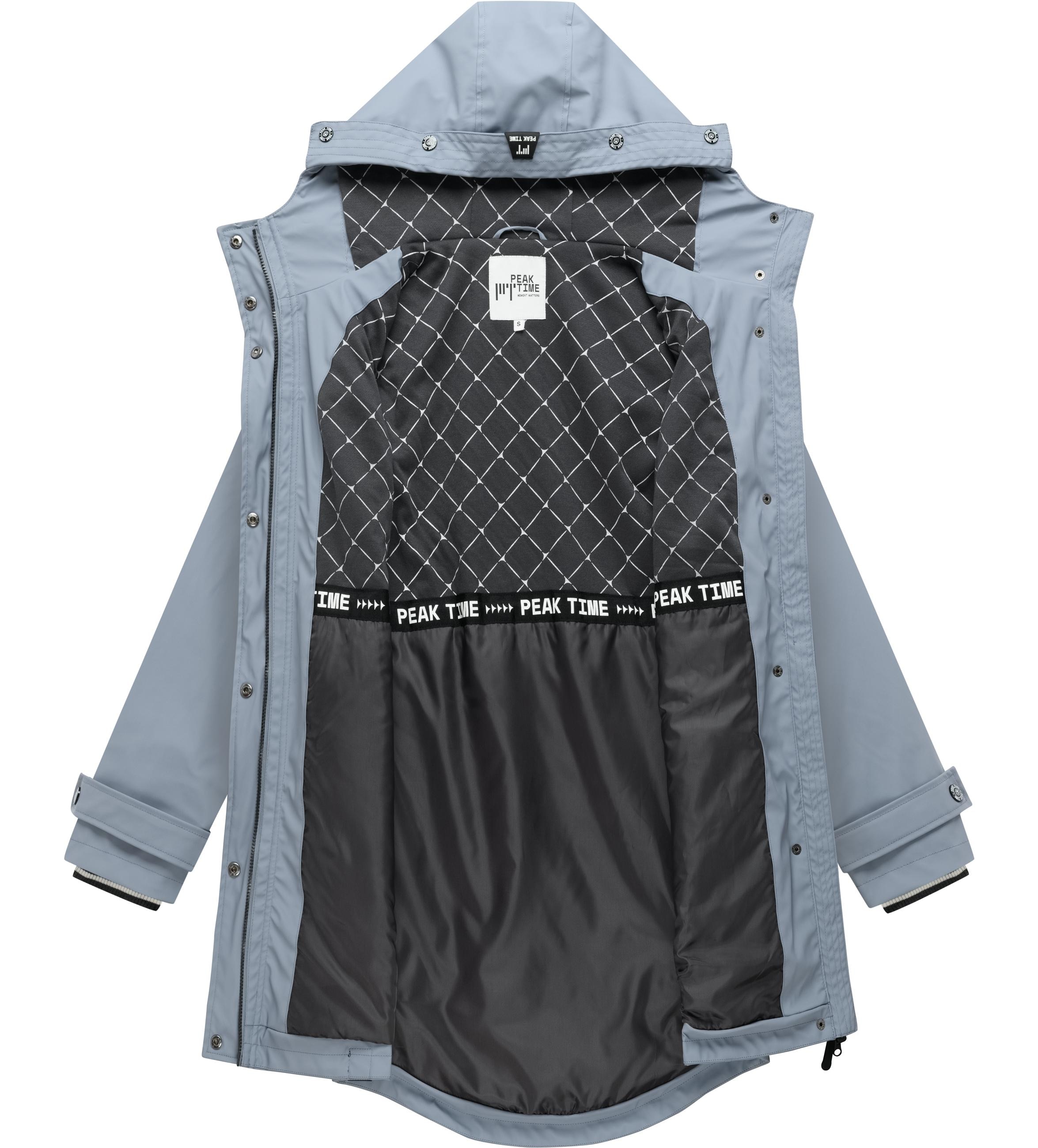 PEAK TIME Regenjacke »L60042« mit Kapuze stylisch taillierter Regenmantel für Damen