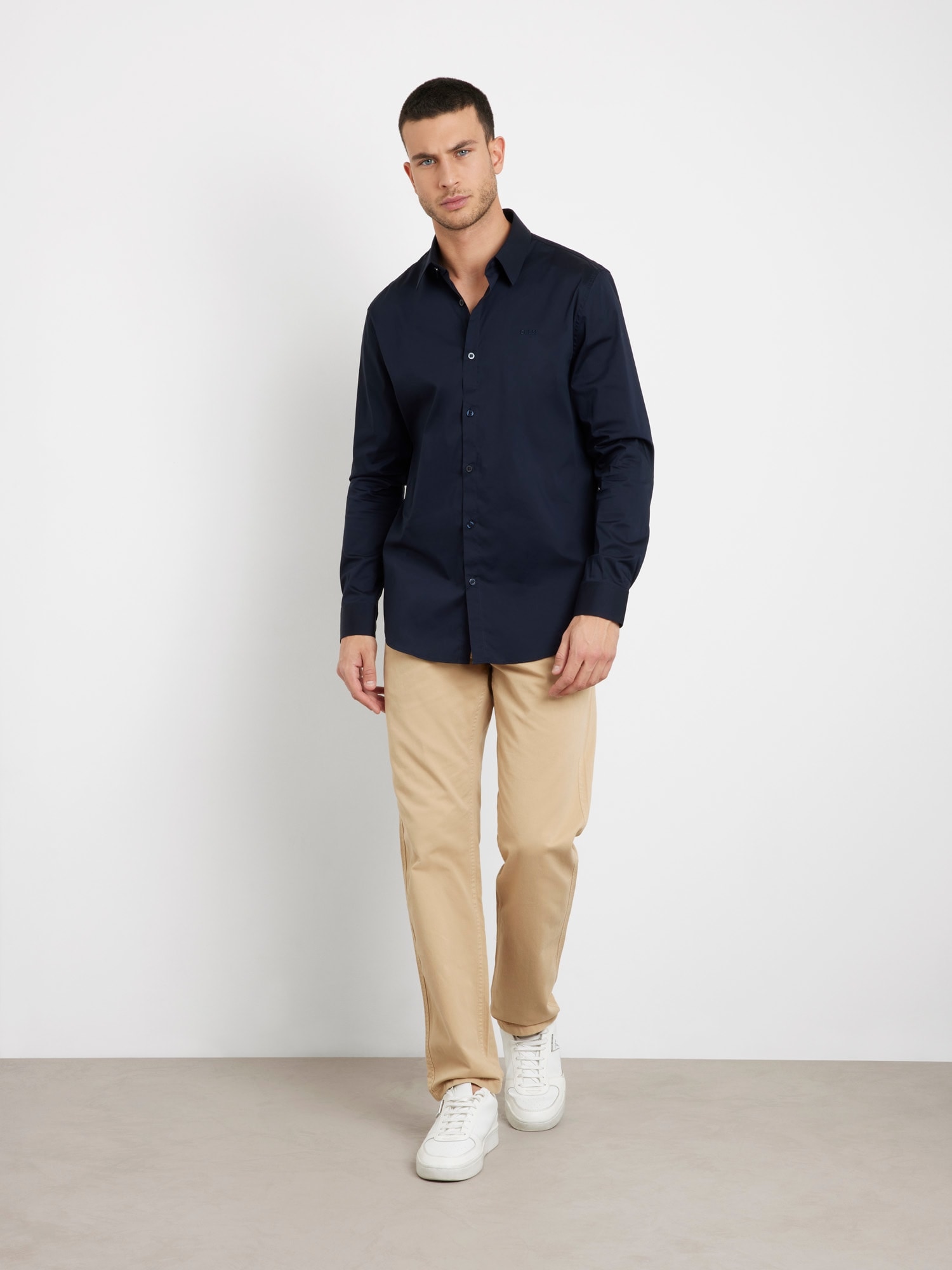 Guess Langarmhemd »SUNSET« Kentkragen, Slim Fit, Baumwoll-Mix