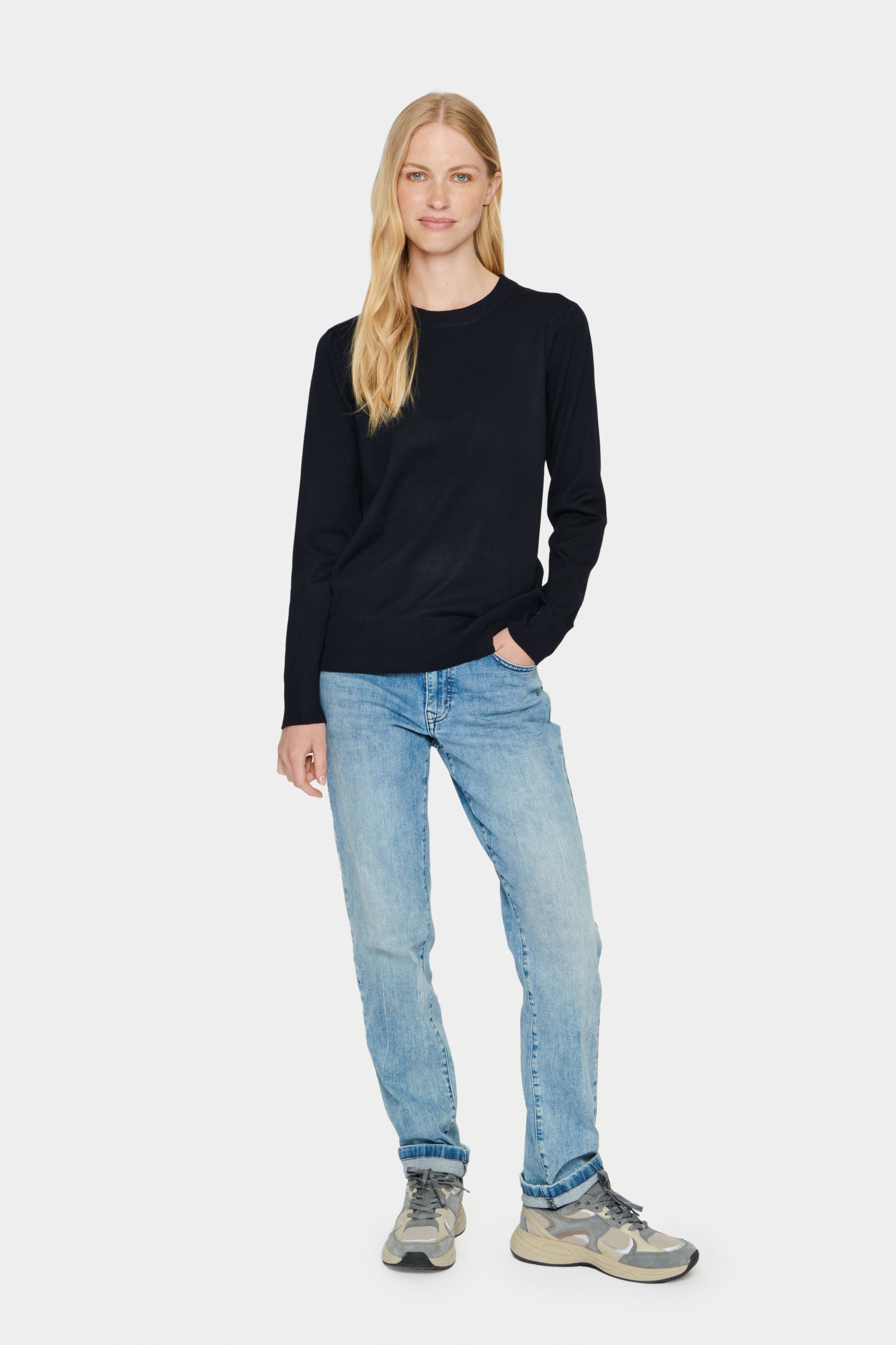 Saint Tropez MilaSZ Women's Knit Pullover Blue M 3