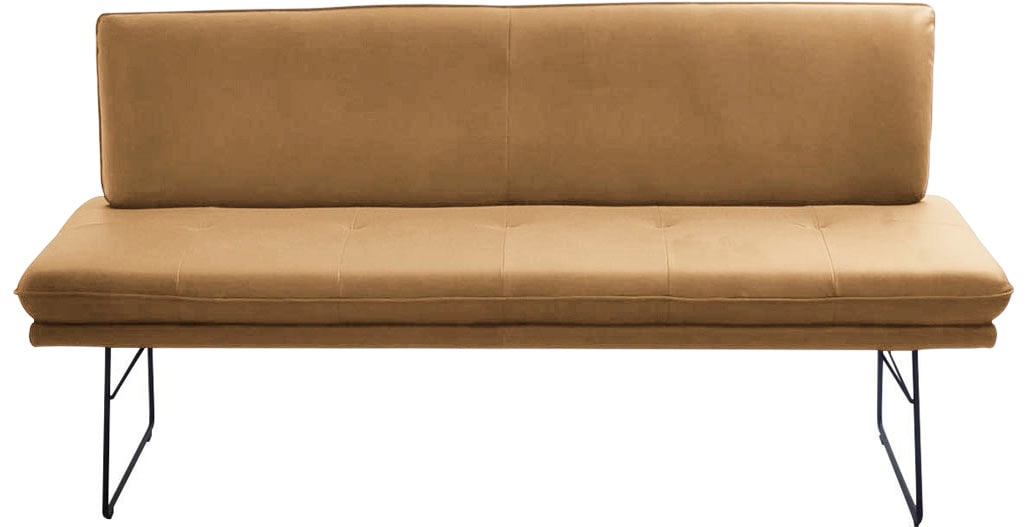 Polsterbank K+W KOMFORT & WOHNEN, gelb (curcuma), B:172cm H:87cm T:65cm, Sitzbänke, Polsterbank, Polsterbank in Spitzkissenoptik, Sitzsteppung, in 2 Größen wählbar