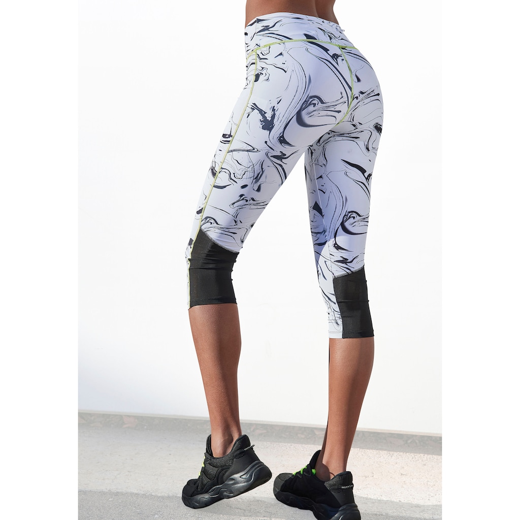 LASCANA ACTIVE Caprileggings »-Sporthose White Marble«