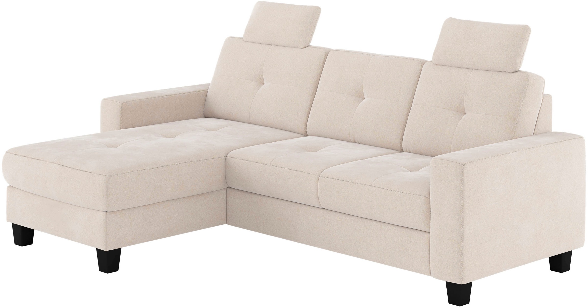 Places of Style Ecksofa »Varese«, wahlweise mit Bettfunktion und Bettkasten