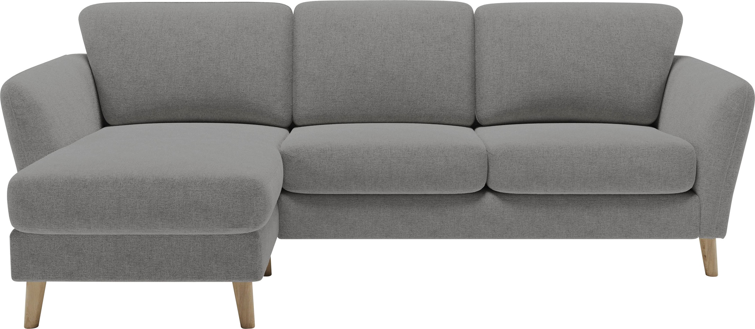 Home affaire Ecksofa »MARSEILLE (242/152cm),L-Form, Rec. rechts/links«, Massivholzbeine Eiche, Landhausstil, Wellenunterfederung