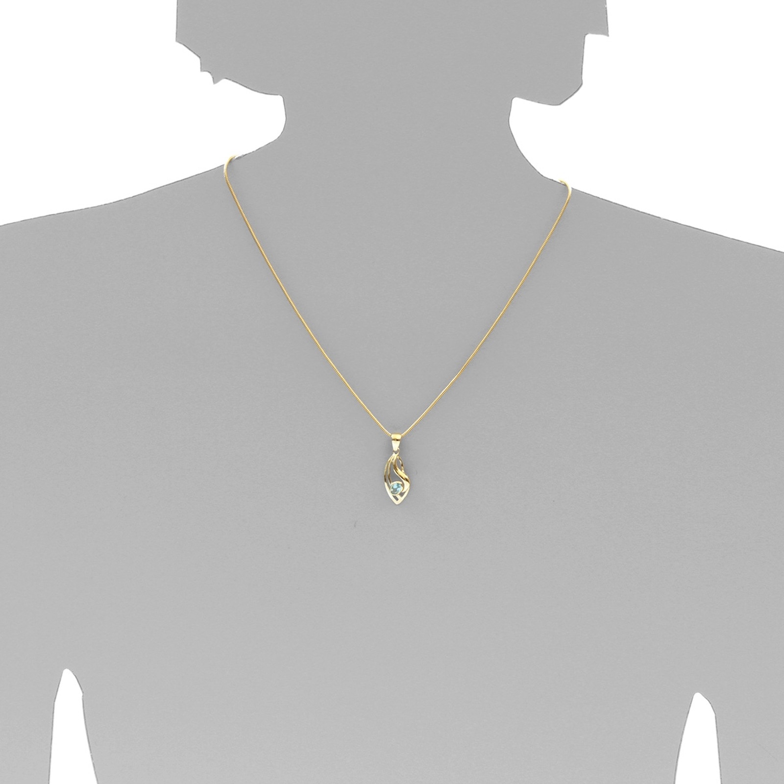 OSTSEE-SCHMUCK Kettenanhänger »- Irmi - Gold 333/000 - Blautopas«