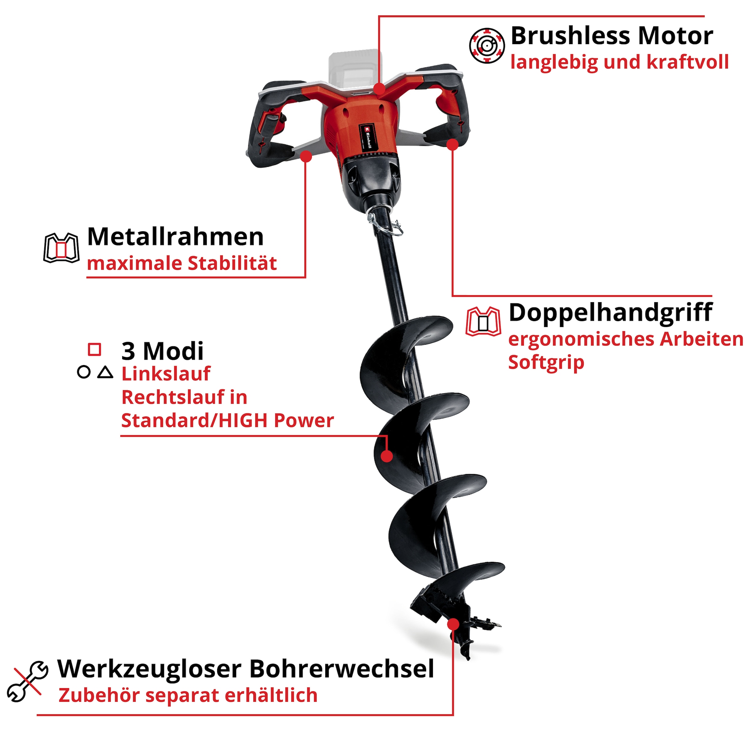 Einhell Erdbohrer »GP-EA 18/150 Li BL-Solo« ohne Akku