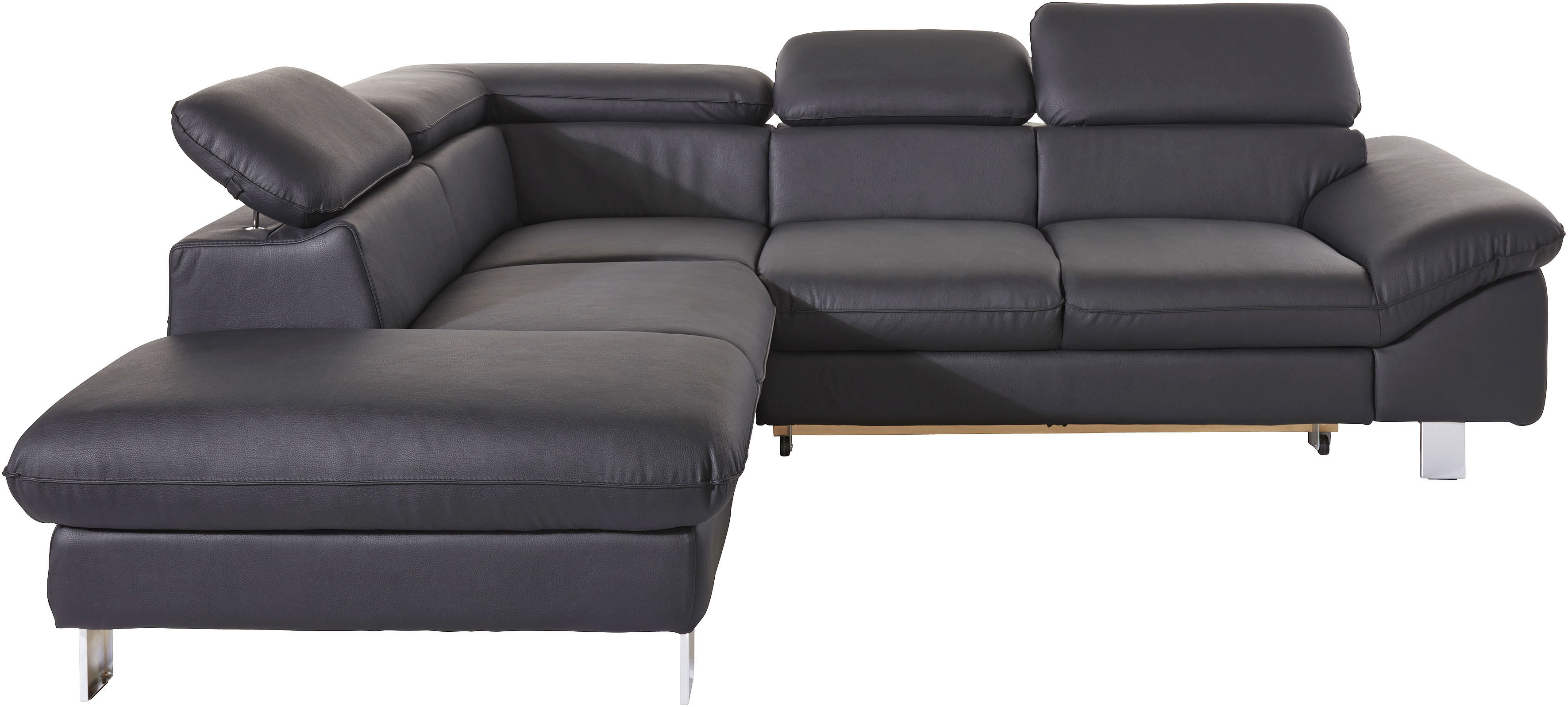COTTA Ecksofa "Driver L-Form, B: 265cm, moderne Couch, Wellenunterfederung, inkl. 3 x" Kopfteilverstellung, optional Schlaffunktion & Bettkasten