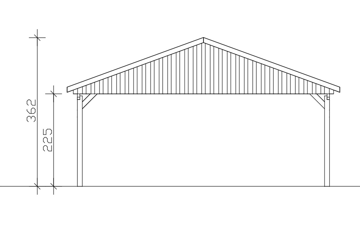 Skanholz Doppelcarport »Fichtelberg«, Leimholz-Nordisches Fichtenholz, weiß, mit schwarzen Schindeln