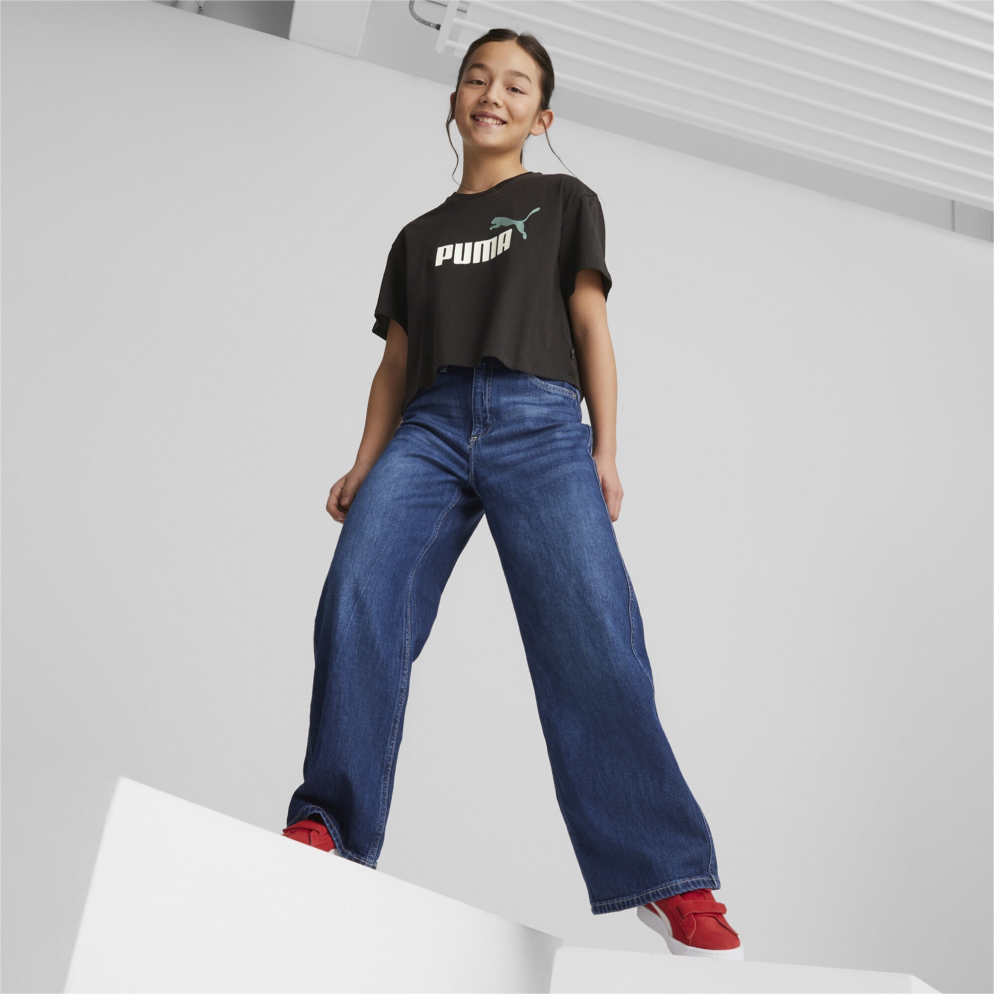 PUMA T-Shirt »Mädchen Cropped T-Shirt mit Logo Mädchen«