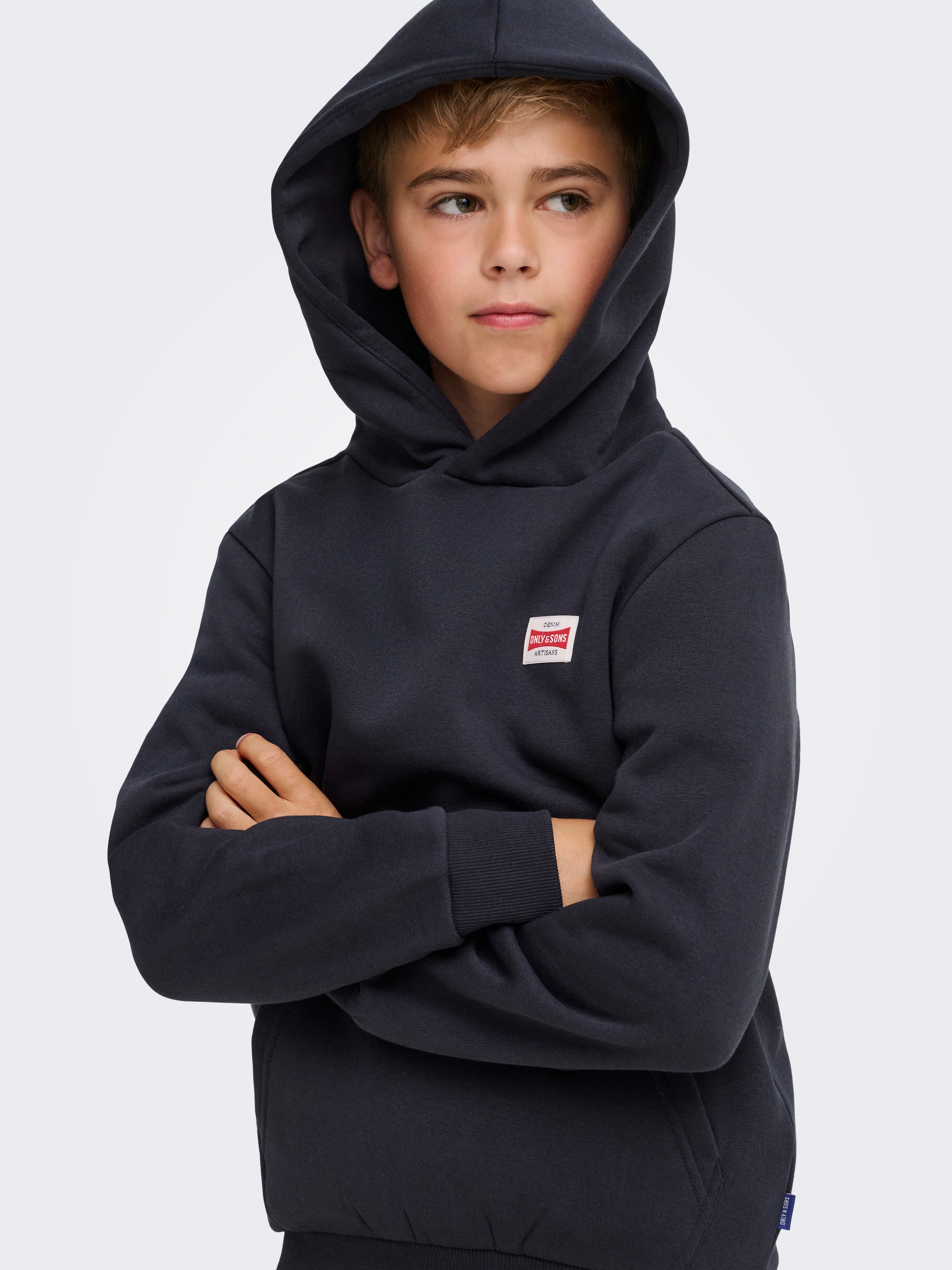 ONLY & SONS junior Kapuzensweatshirt »OSJCERES HOODIE LABEL SWT«, Baumwollmischung, regular fit
