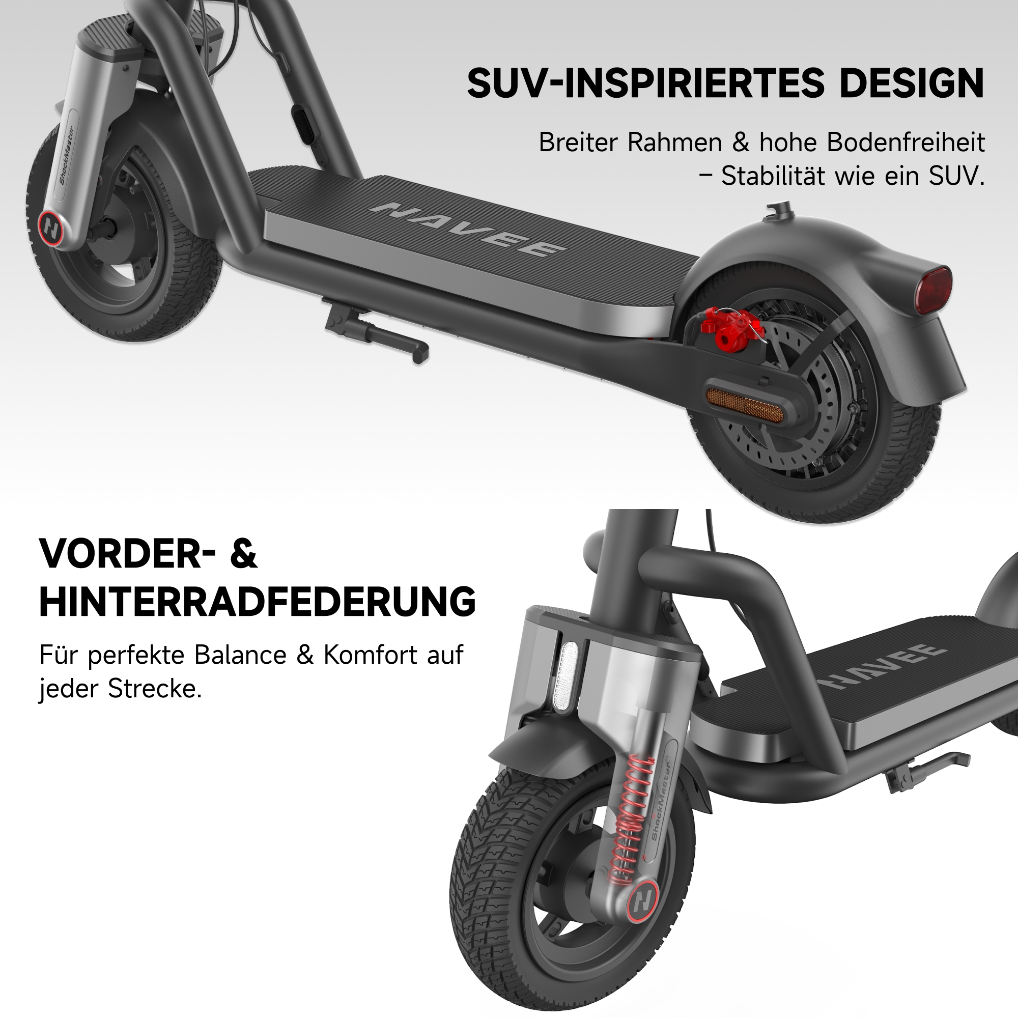NAVEE E-Scooter »N65i II  Electric Scooter« 20 km/h 70 km Frontlicht, Bremslicht, Blinker, Bluetooth, Find‑My