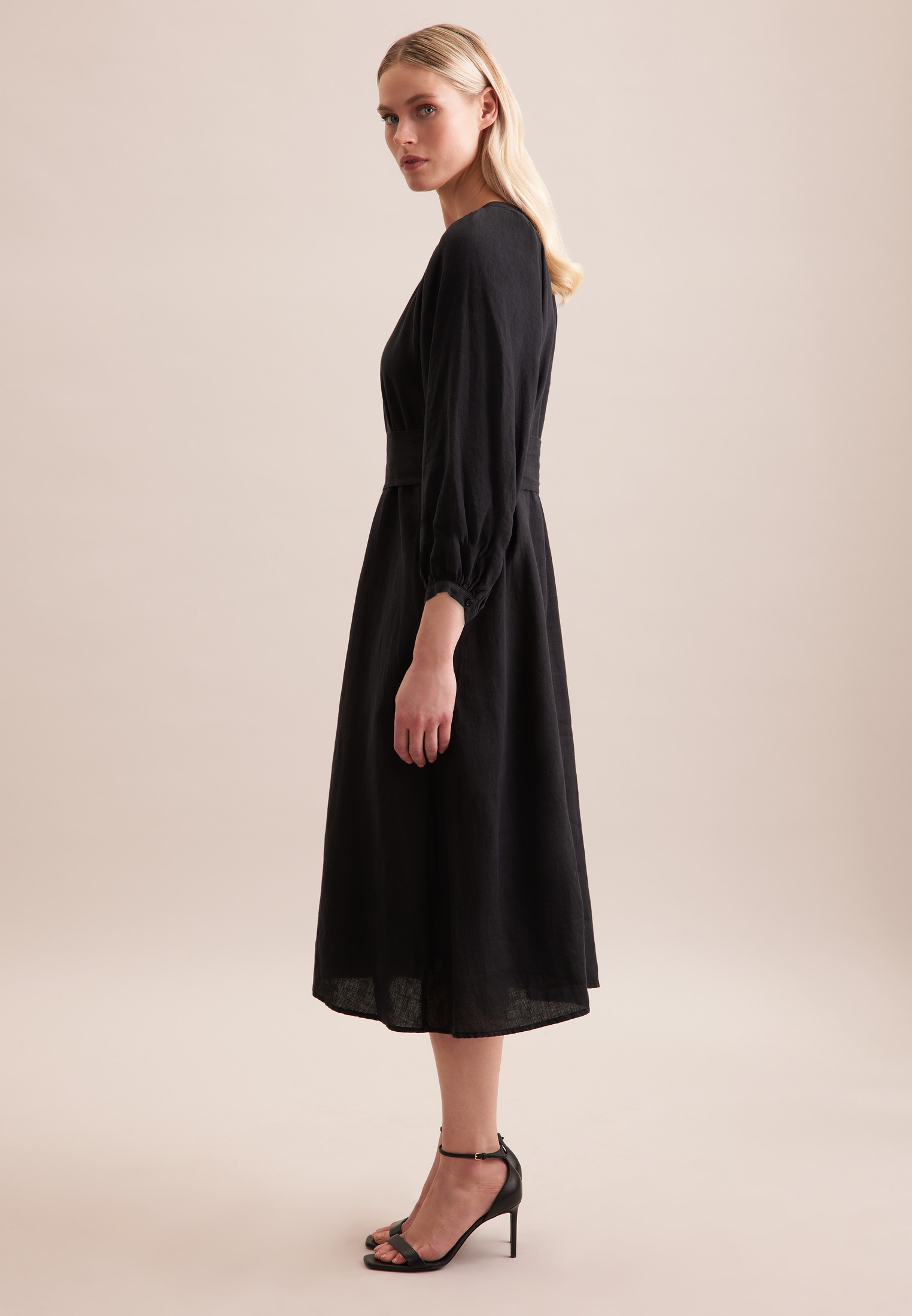 seidensticker Sommerkleid »Schwarze Rose«, 3/4-Arm Rundhals Uni