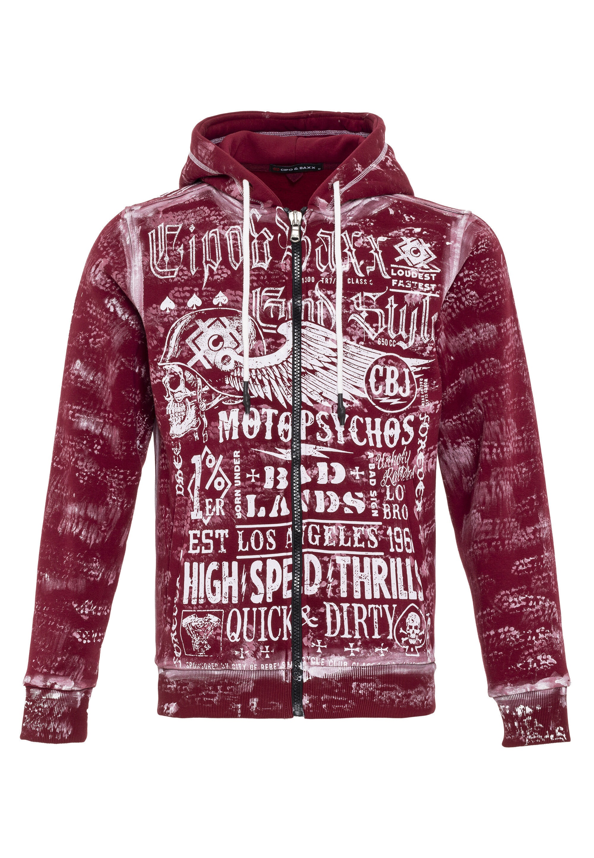 Cipo & Baxx CL544 Herren Sweatjacke Bordeauxrot XL 3