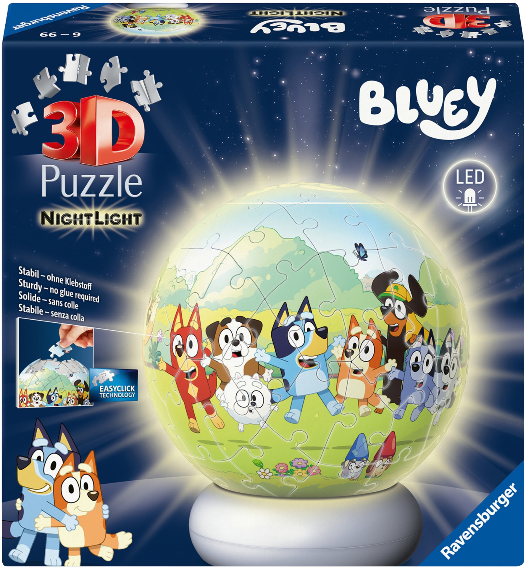 Ravensburger Puzzleball »Nachtlicht Bluey« beleuchtet