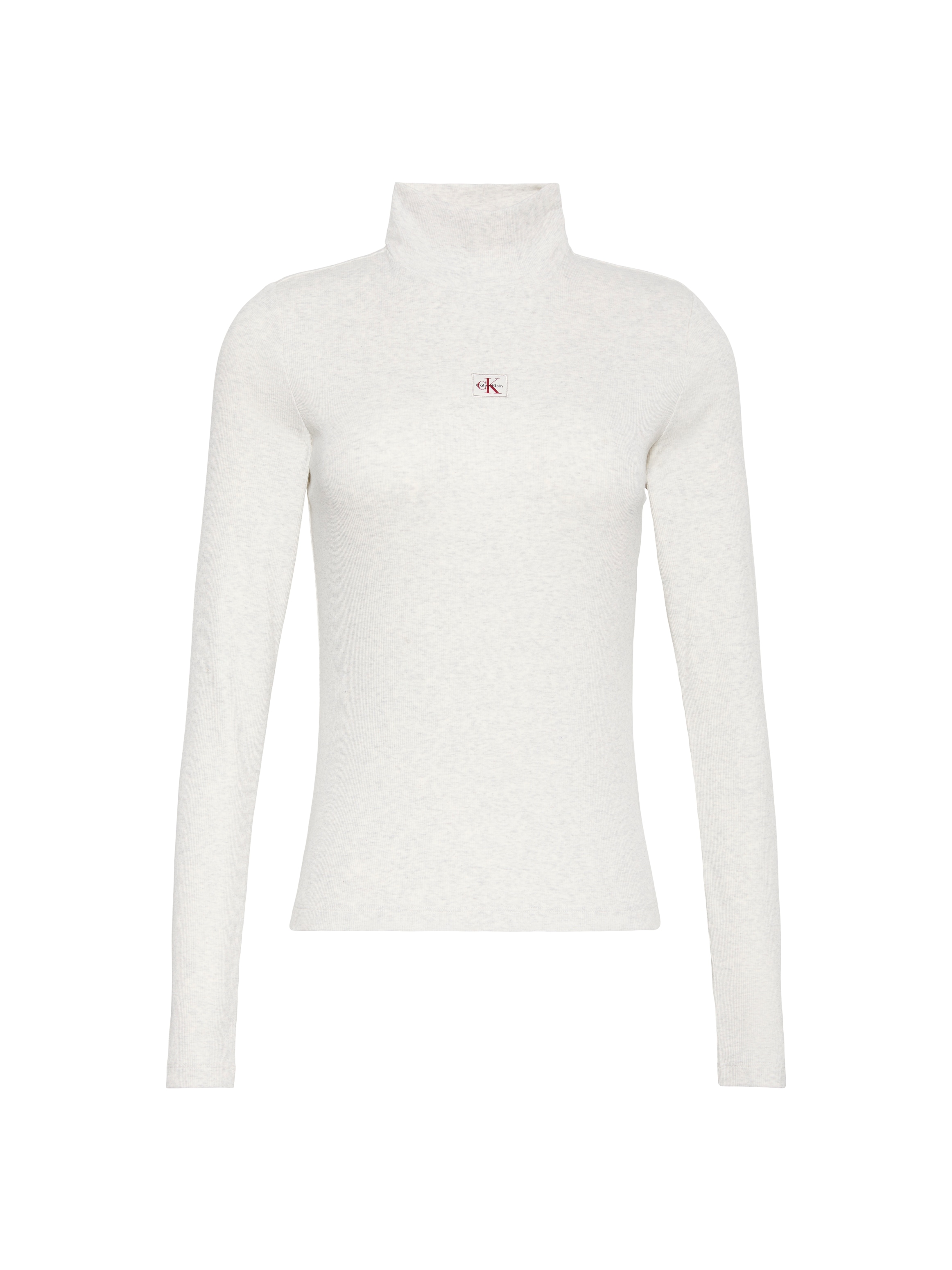 Calvin Klein Jeans Shirttop »LS WOVEN LABEL TURTLENECK« Mit Rundhalsausschnitt, regular fit
