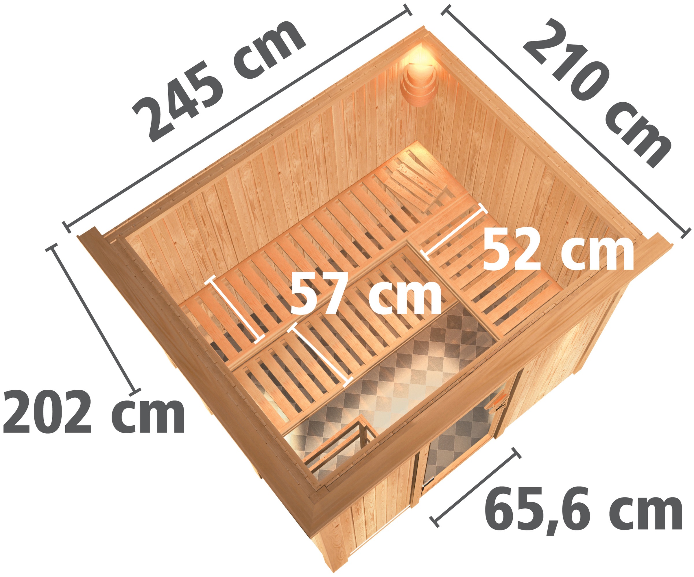 Karibu Sauna »Gitte« Set,  Ofen 9 kW integr. Strg