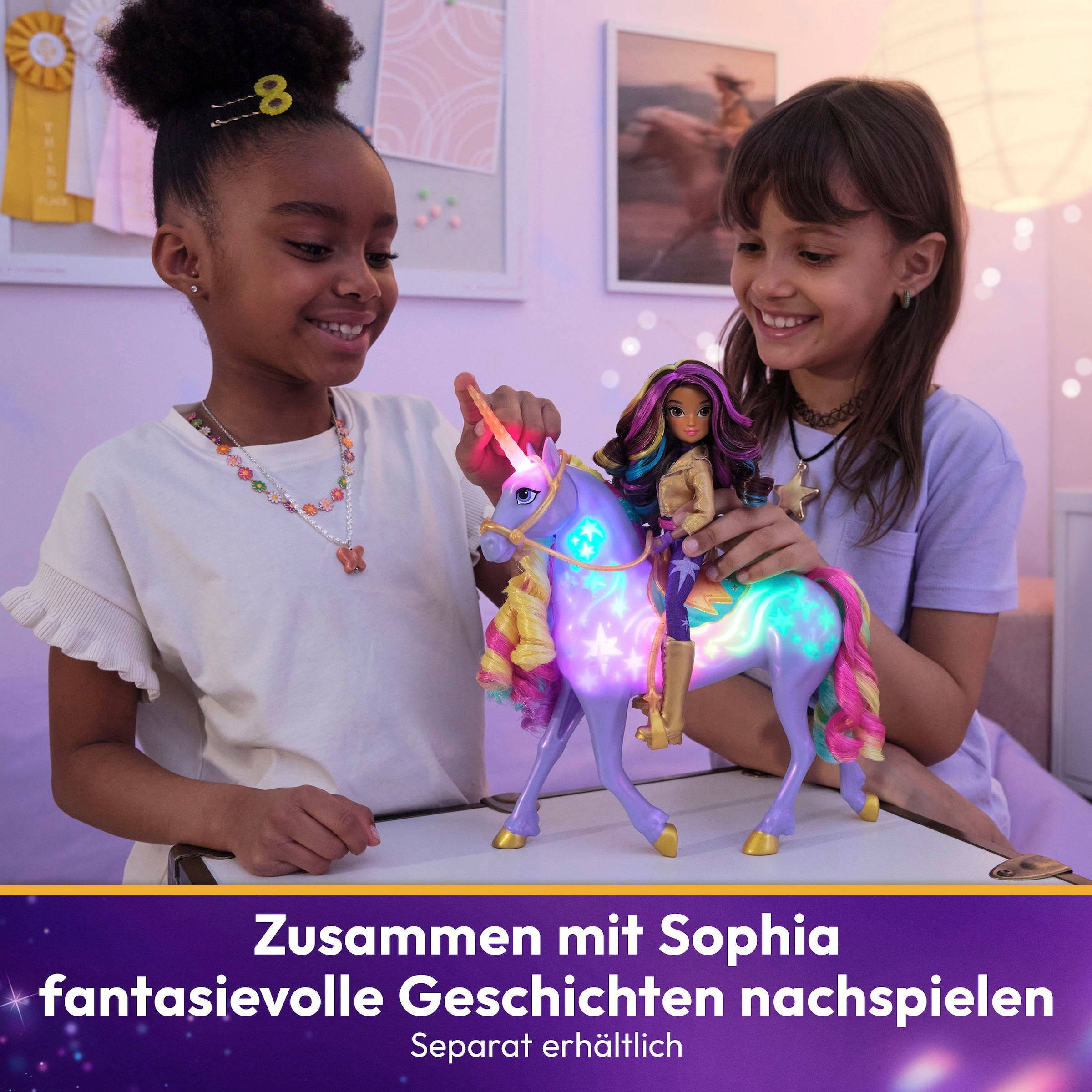 Spin Master Anziehpuppe »Unicorn Academy - Interactive Rainbow Light-Up Wildstar«, mit Leuchteffekt