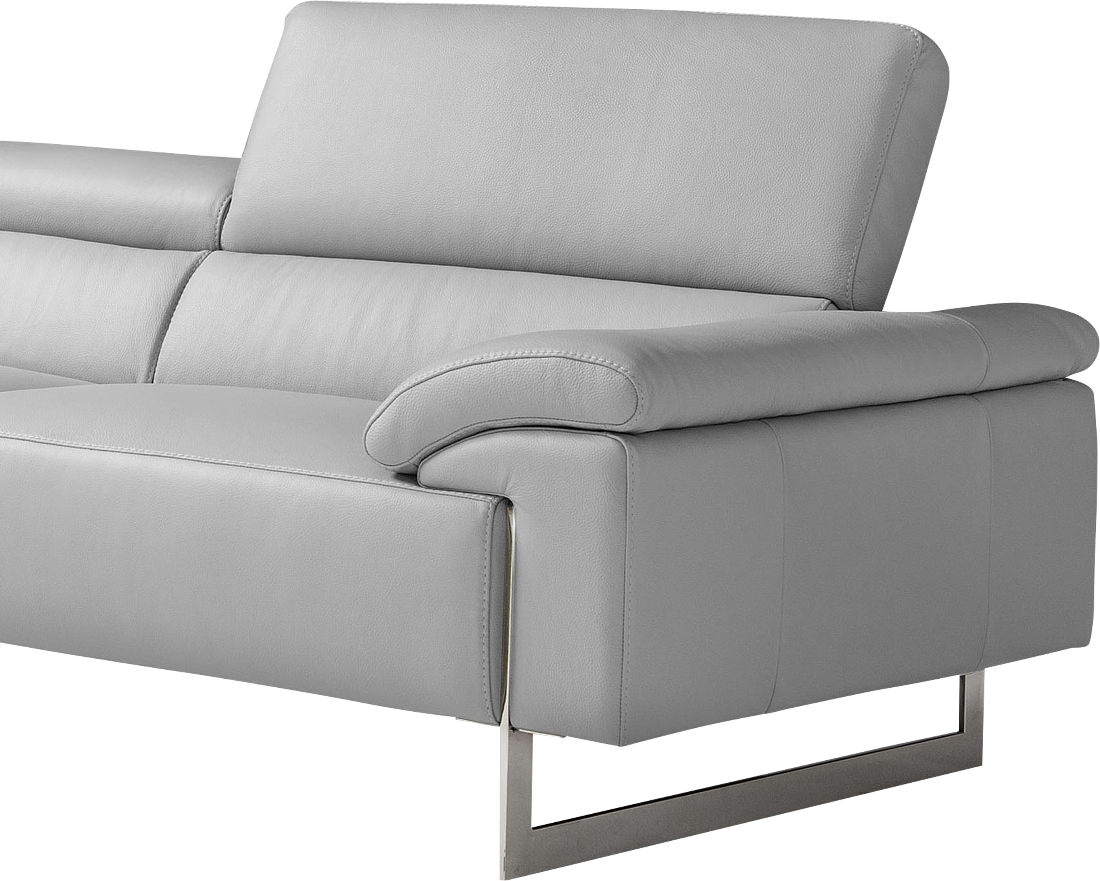 Thumbnail - Egoitaliano Ecksofa "Malika, elegant und bequem, Designsofa, L-Form" mit Ottomane, inkl. Kopfteilverstellung und chromfa...