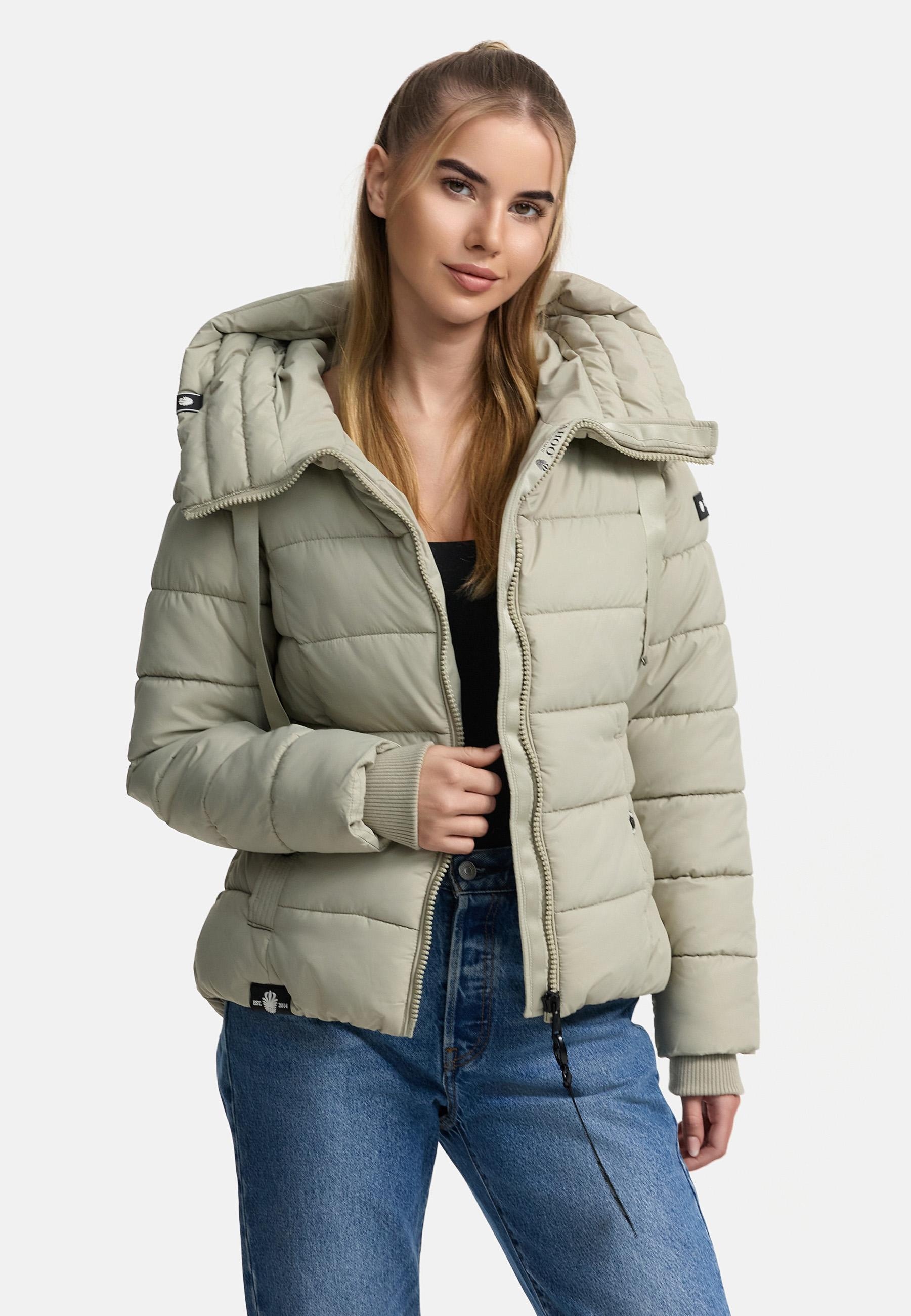 Navahoo Steppjacke »Amayaa«, mit Kapuze, stylische Damen Winterjacke mit coolen Applikationen