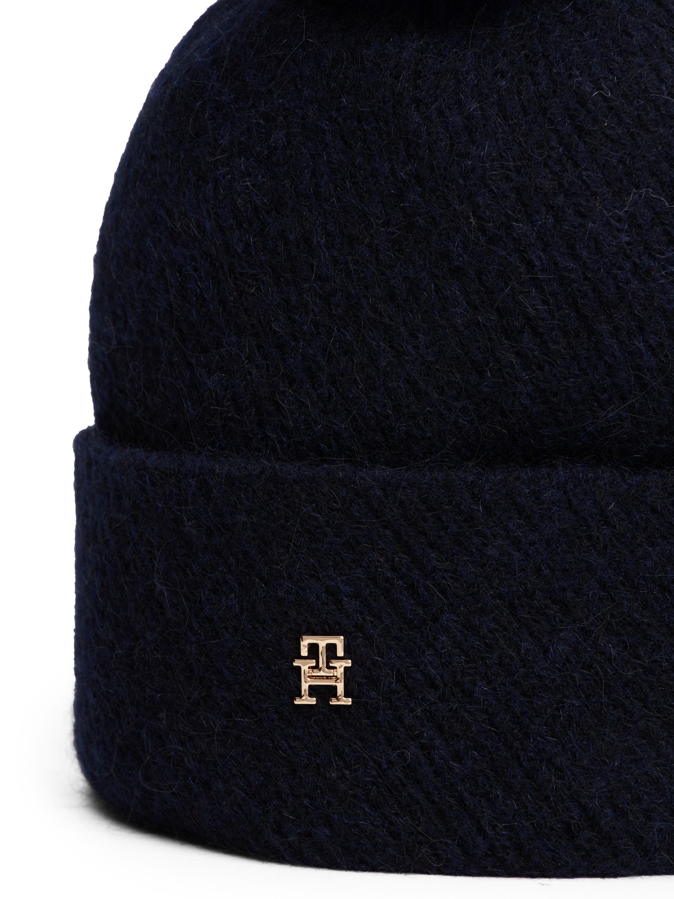 Tommy Hilfiger Bommelmütze »POM POM BEANIE«, Regular fit mit Bommel