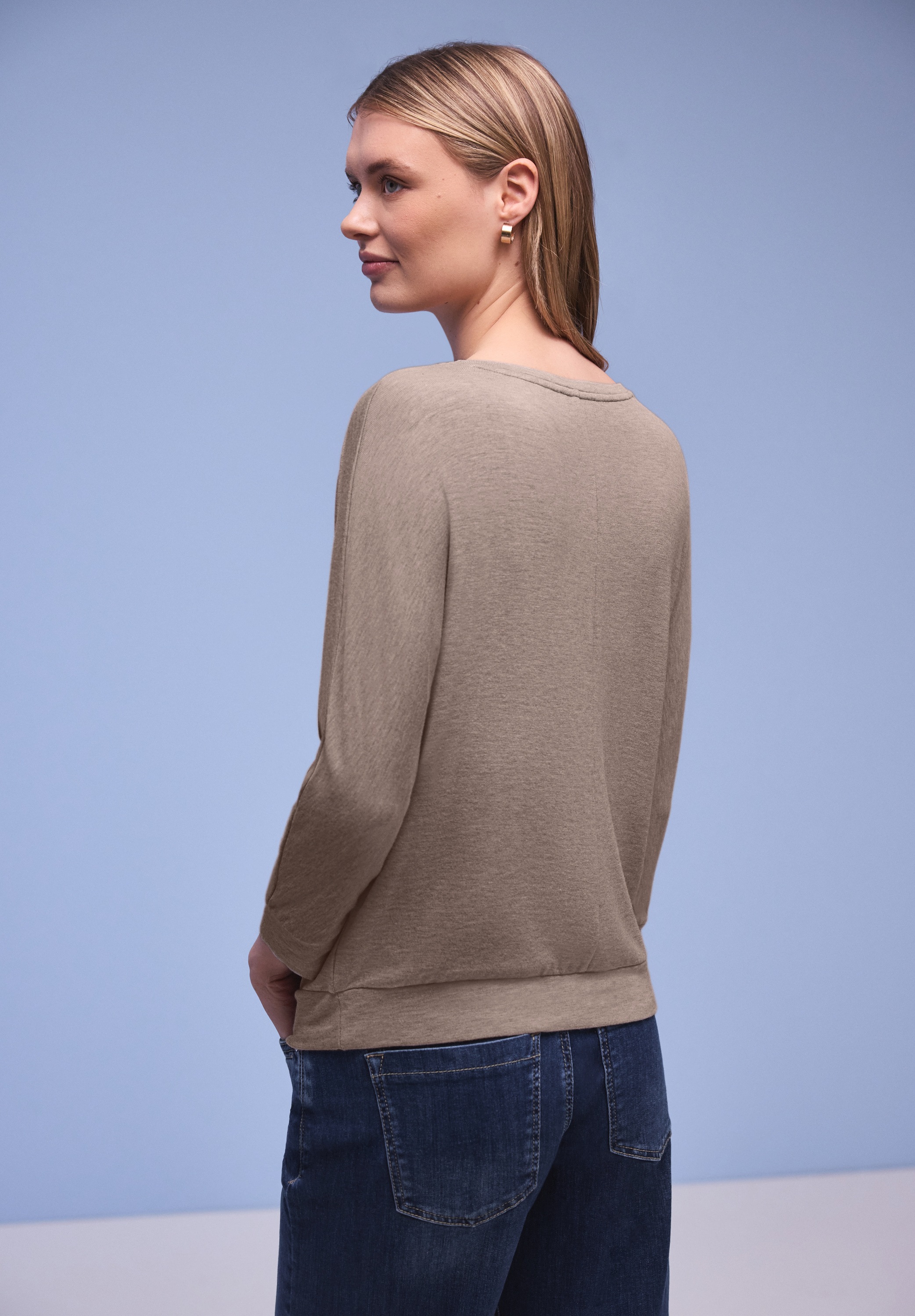 Street One 3/4 Sleeve Shirt Light Terra Mocha Size 40 5