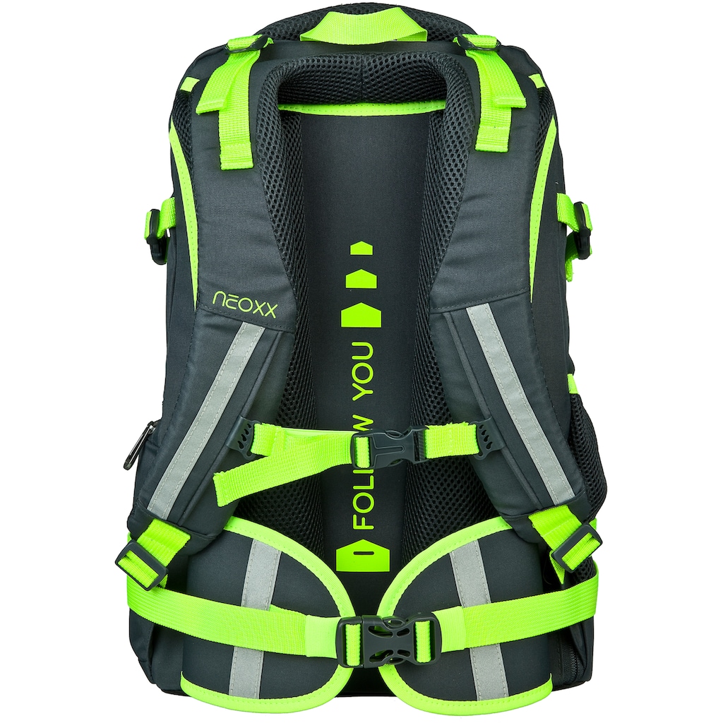 neoxx Schulrucksack »Active, Boom«, reflektierende Details, aus recycelten PET Flaschen