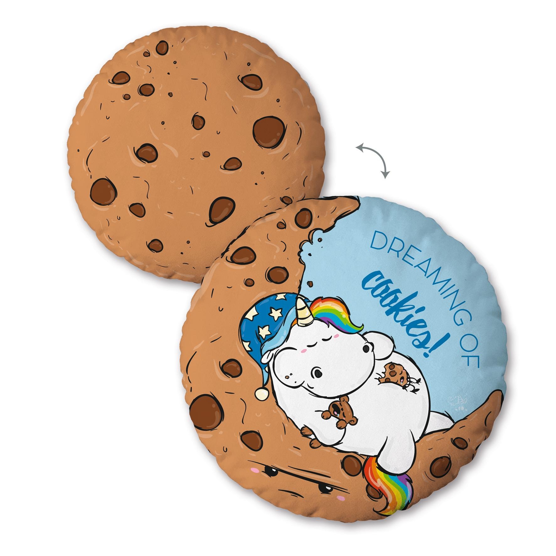 Pummeleinhorn Dekokissen "Cookies" mit schlafendem Pummeleinhorn günstig online kaufen