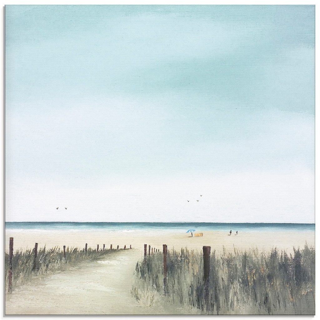 Artland Glasbild »Sonniger Morgen II«, Strand, (1 St.)