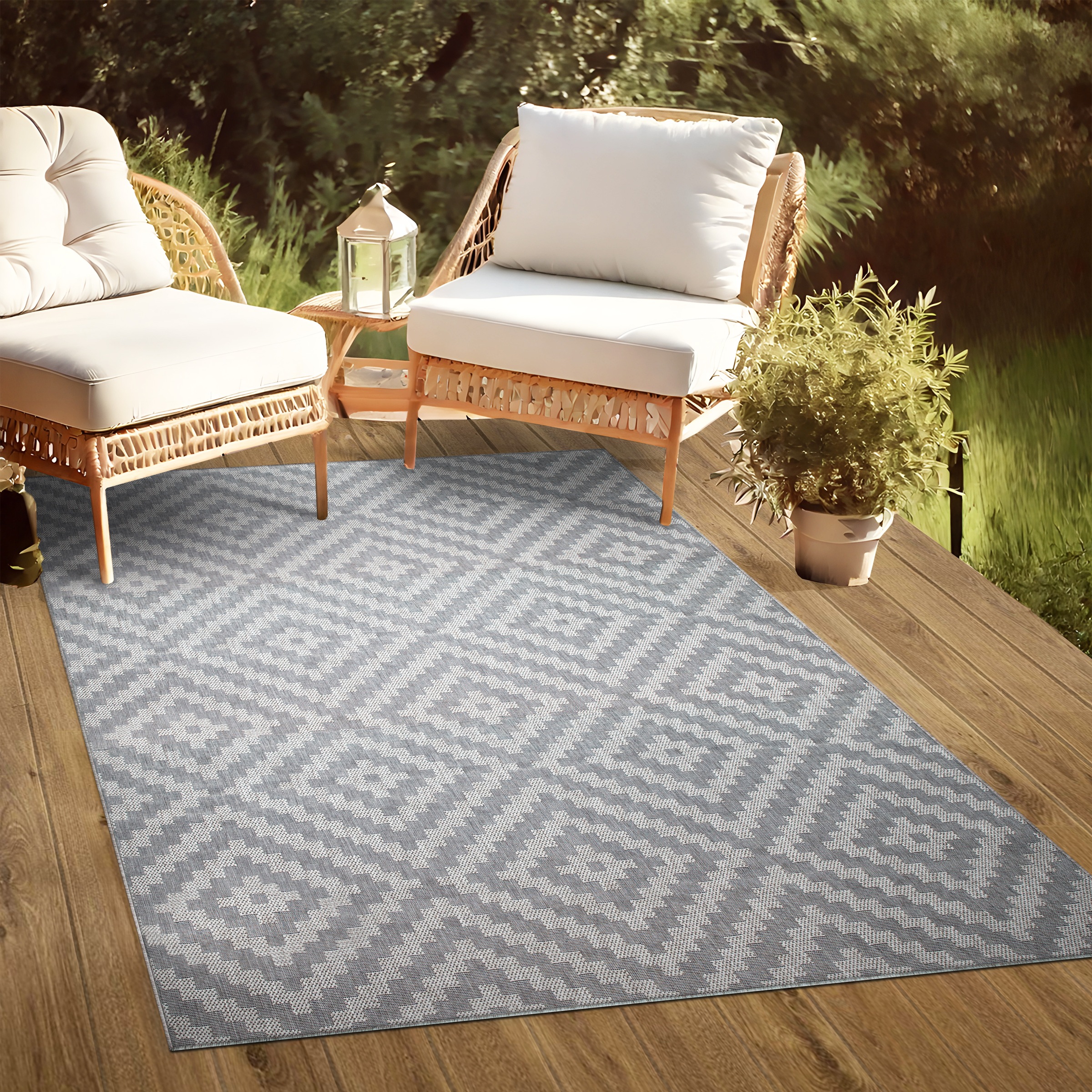 my home Teppich »Cordoba auch als Läufer erhältlich«, rechteckig, 3 mm Höhe, In- und Outdoor geeignet, Sisal-Optik, Wetterfest & UV-beständig, Boho