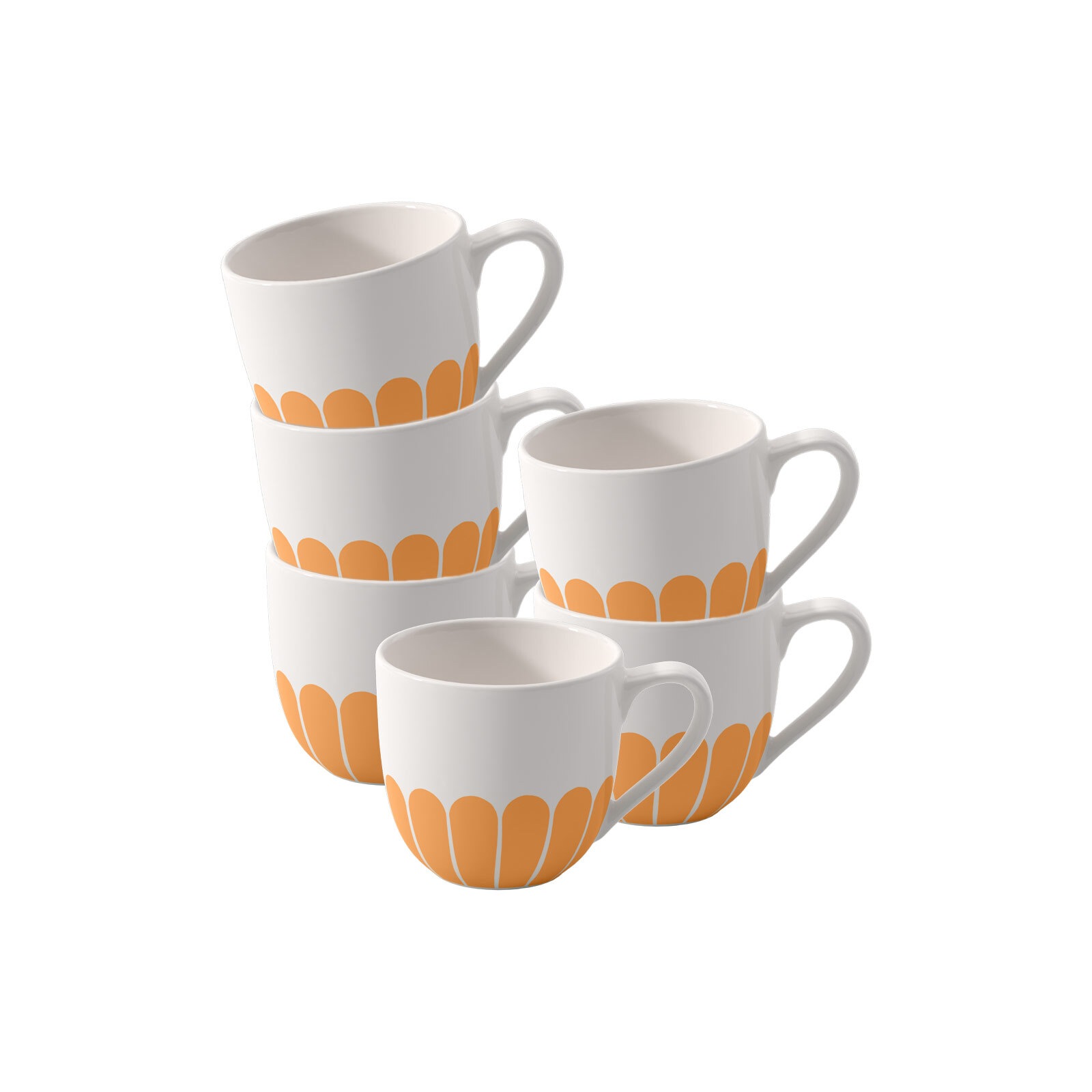 VILLEROY & BOCH Espressotasse "Espressotassen Fleur Couleur 70 ml 6er Set", Ø 8,5cm x 6cm, 70ml, 6, gelb, Trinkgefäße, Spülmaschinenfest,