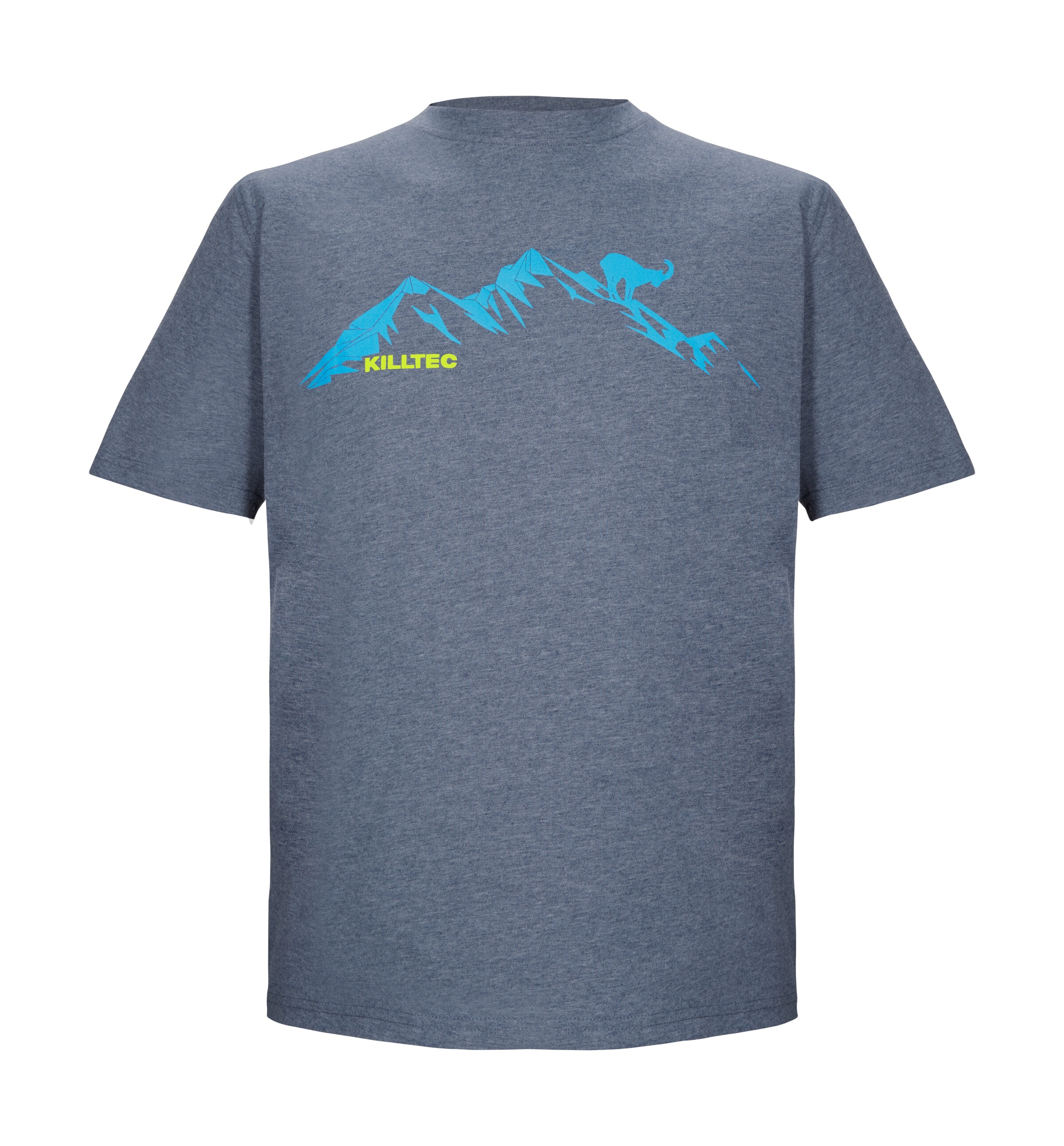 Killtec T-Shirt "KOS 365 MN TSHRT" Herren T-Shirt mit Melange-Optik, Bergprint, vielseitig kombinierbar