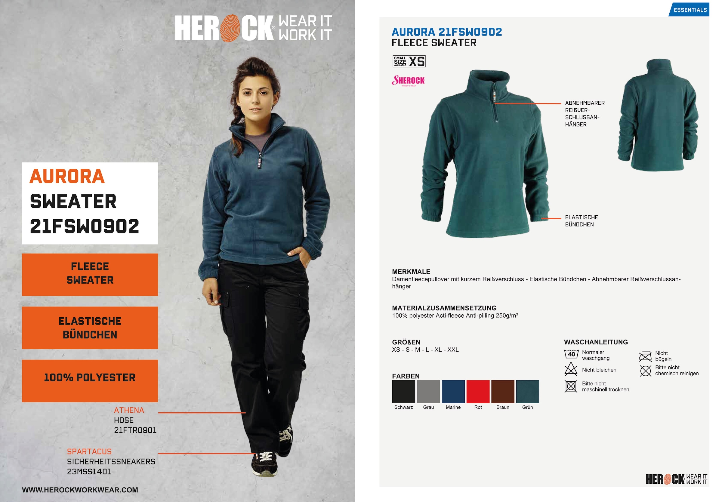 Herock Stehkragenpullover »Aurora-Demen Fleece-Sweater«, kurzem mit BAUR kaufen | elastichem Damenfleecepullover und Reißverschluss Bündchen