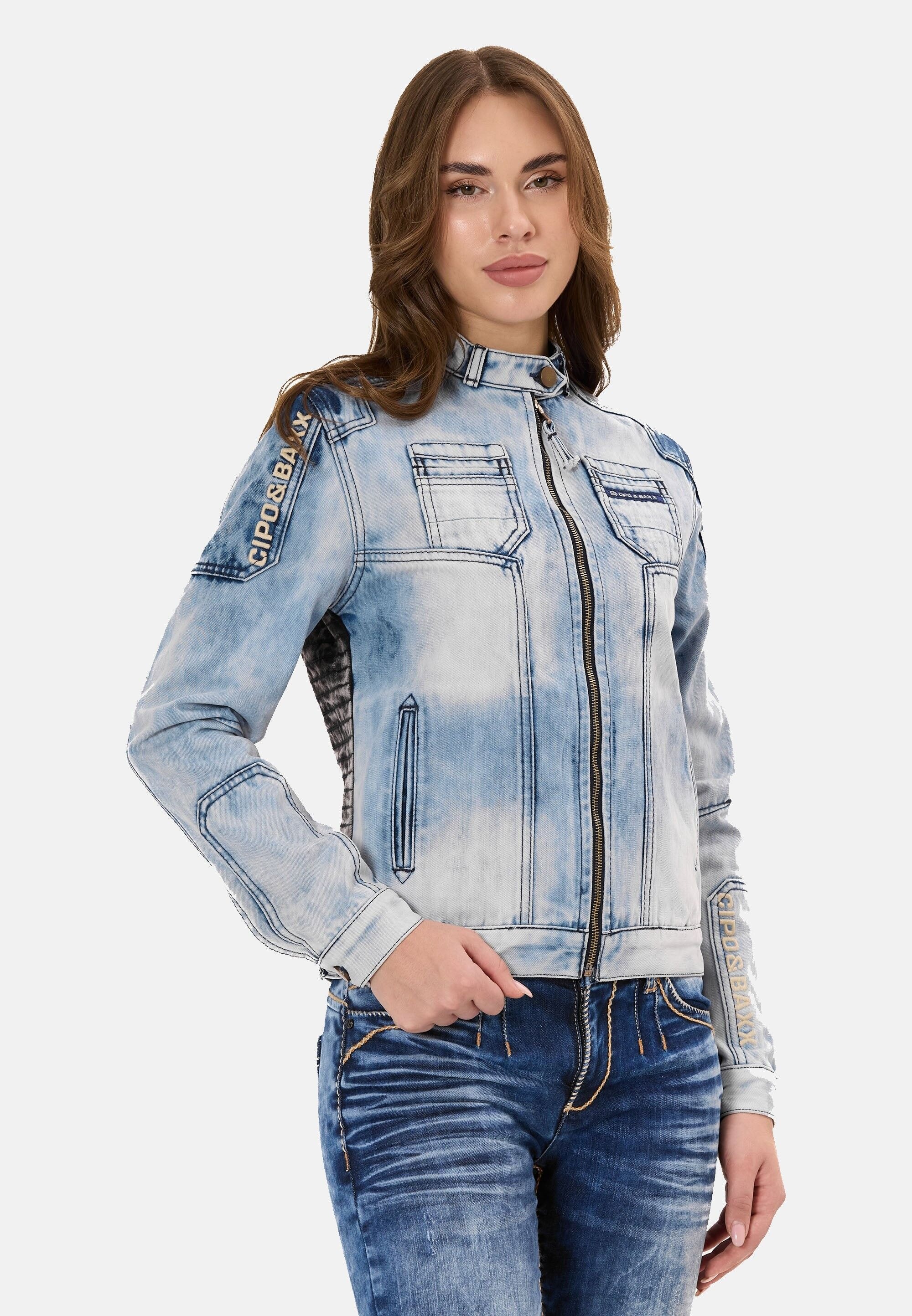 Cipo & Baxx Jeansjacke »WJ233« ohne Kapuze