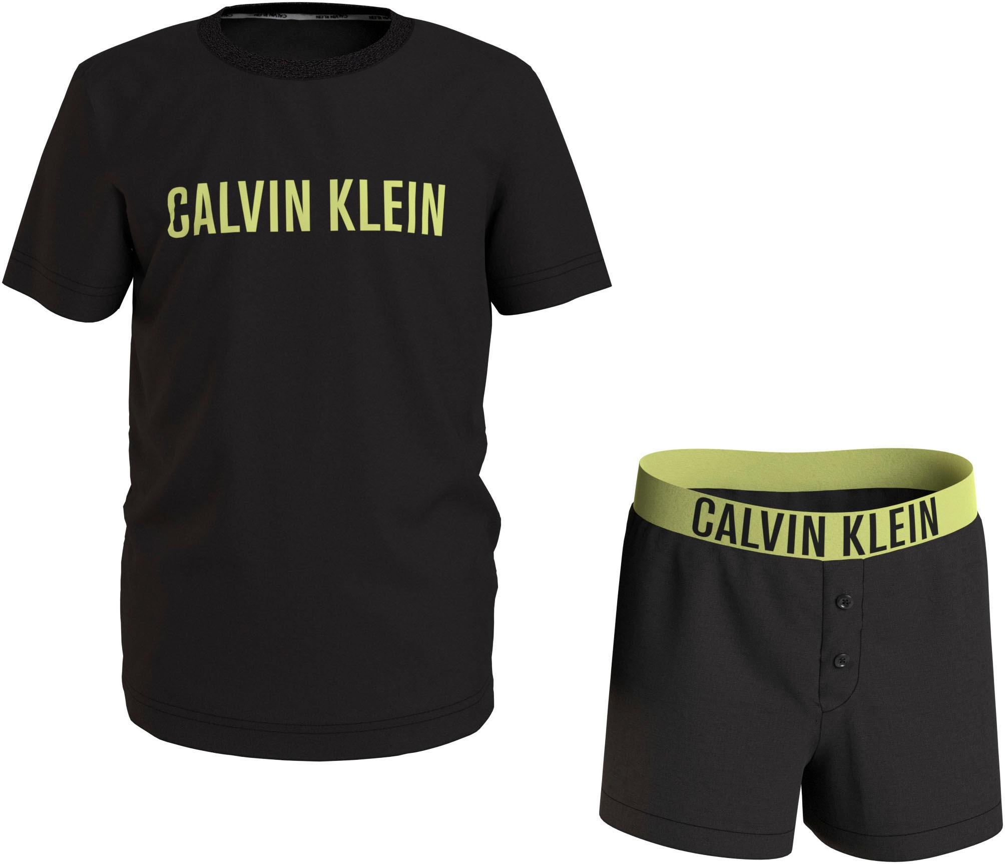Calvin Klein Underwear Pyjama »KNIT PJ SET (SS+SHORT)«, (Set, 2 tlg.), Kinder bis 16 Jahren