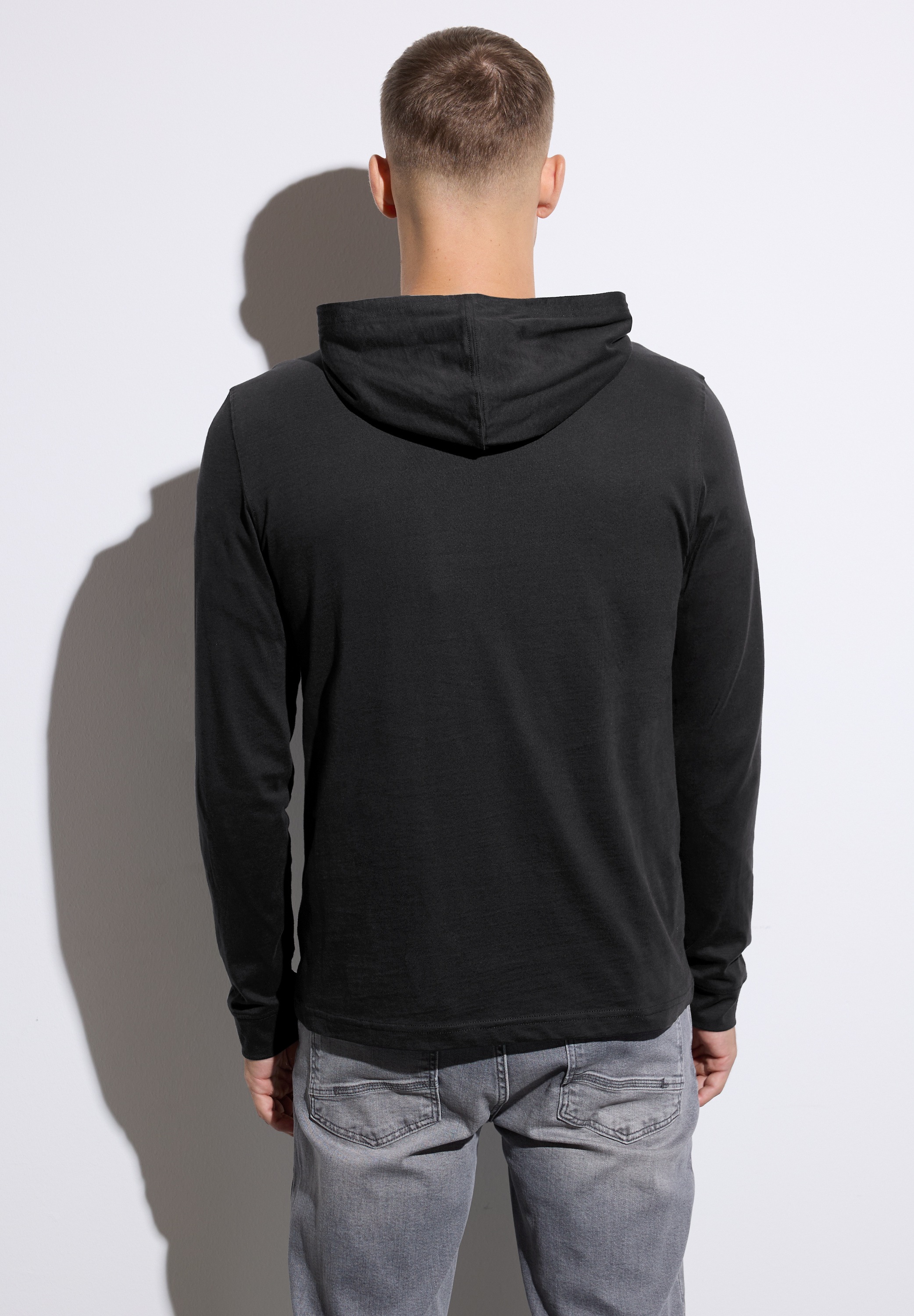 STREET ONE MEN Langarmshirt, aus reiner Baumwolle