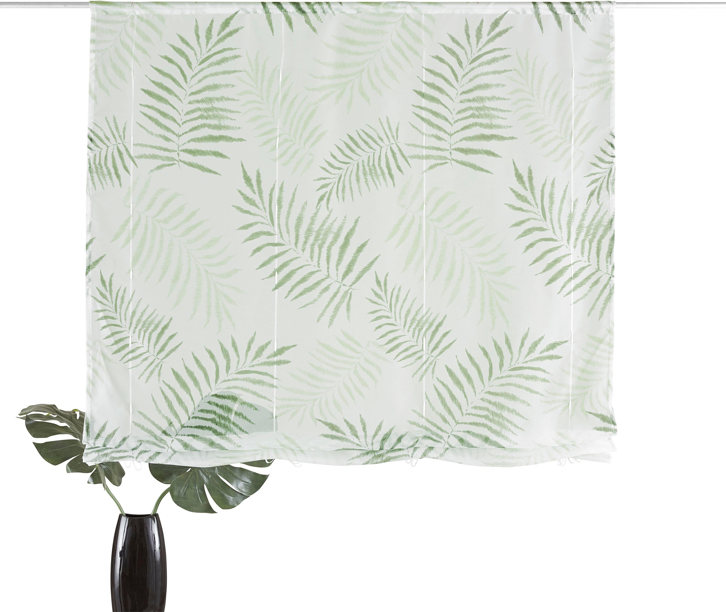 my home Raffrollo "Paula" mit Stangendurchzug Bändchenrollo, mit Blättern/P günstig online kaufen