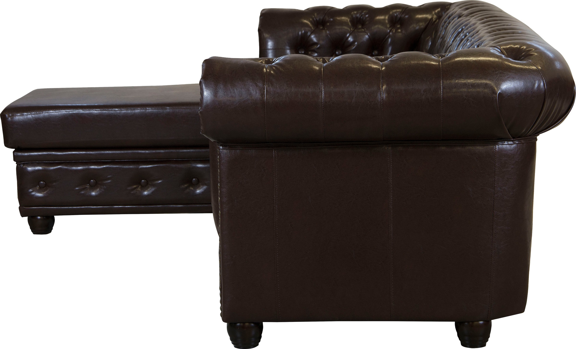 Home affaire Chesterfield-Sofa »Rysum L-Form«, Chesterfield-Optik mit Ottomanen-Abschluß