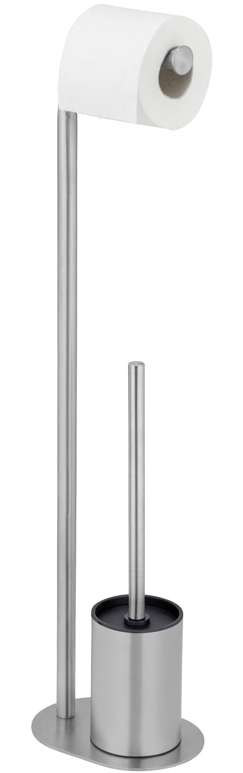 WENKO WC-Garnitur »Levante« aus Edelstahl freistehender Toilettenpapierhalter mit WC-Bürste, Edelstahl rostfrei