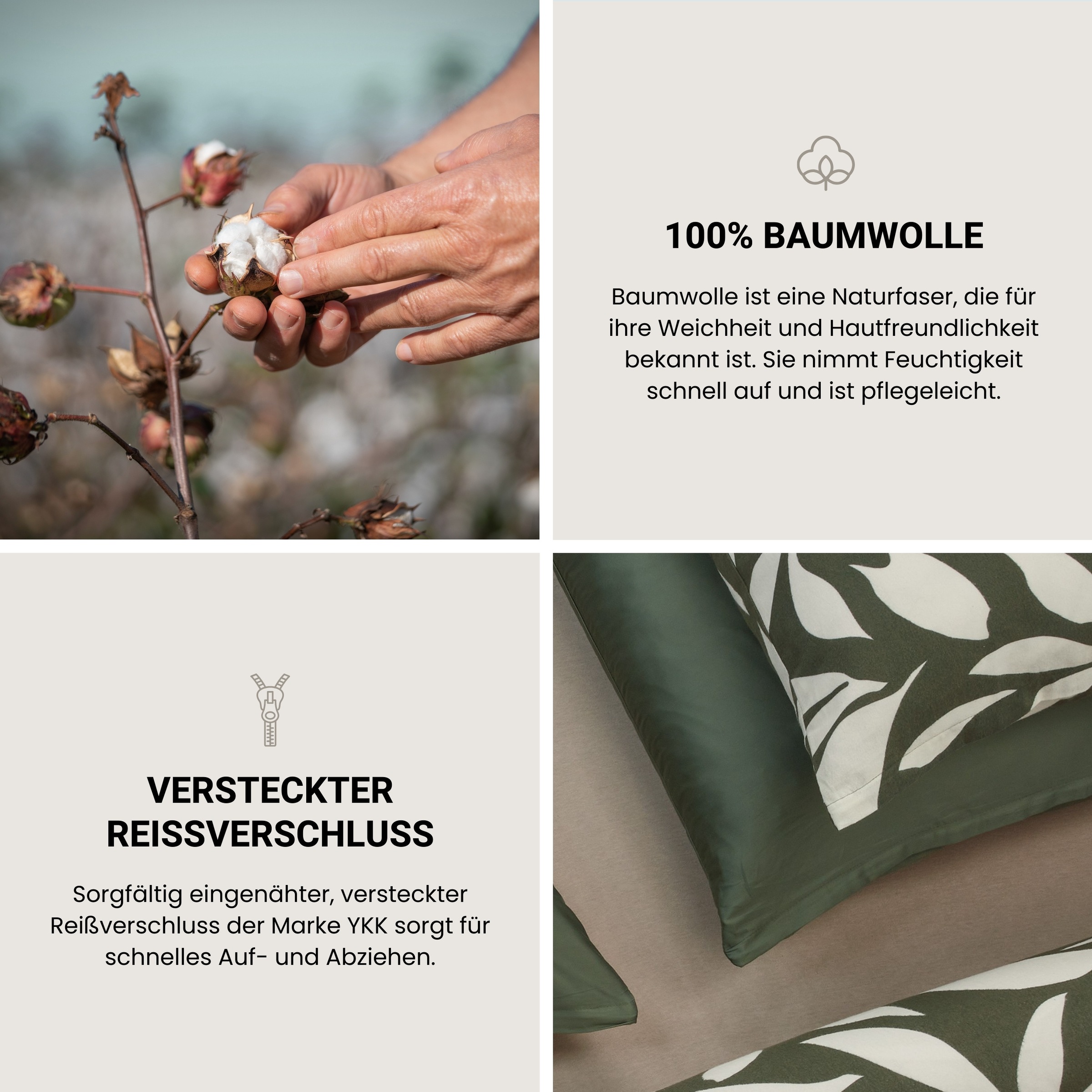 Schiesser Bettwäsche »Leaf aus weichem Baumwollflanell mit floralem Muster«, Made in Green