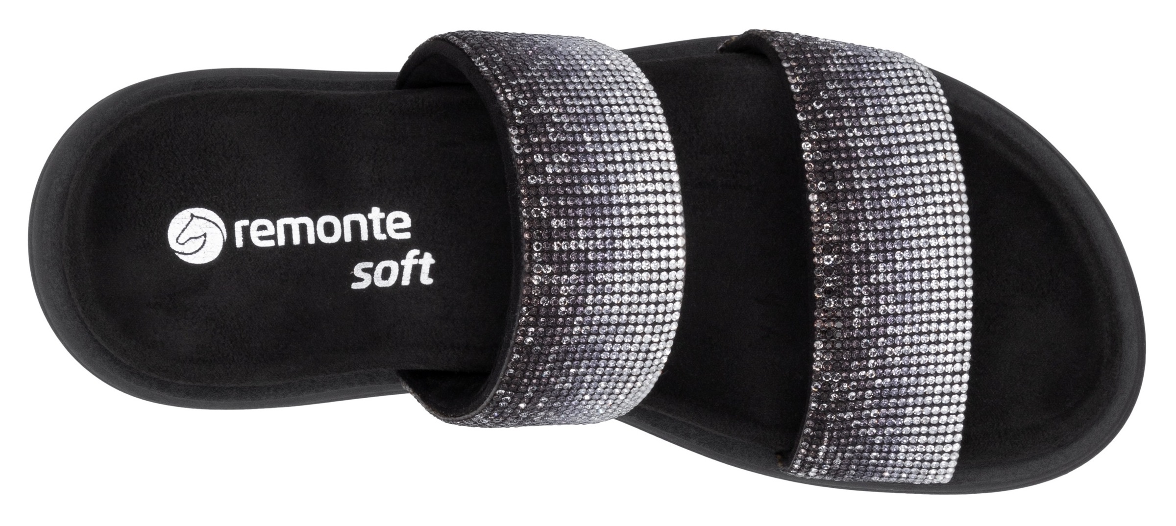 Remonte Pantolette, Plateau, Sommerschuh, Schlappen mit funkelenden Strasssteinen