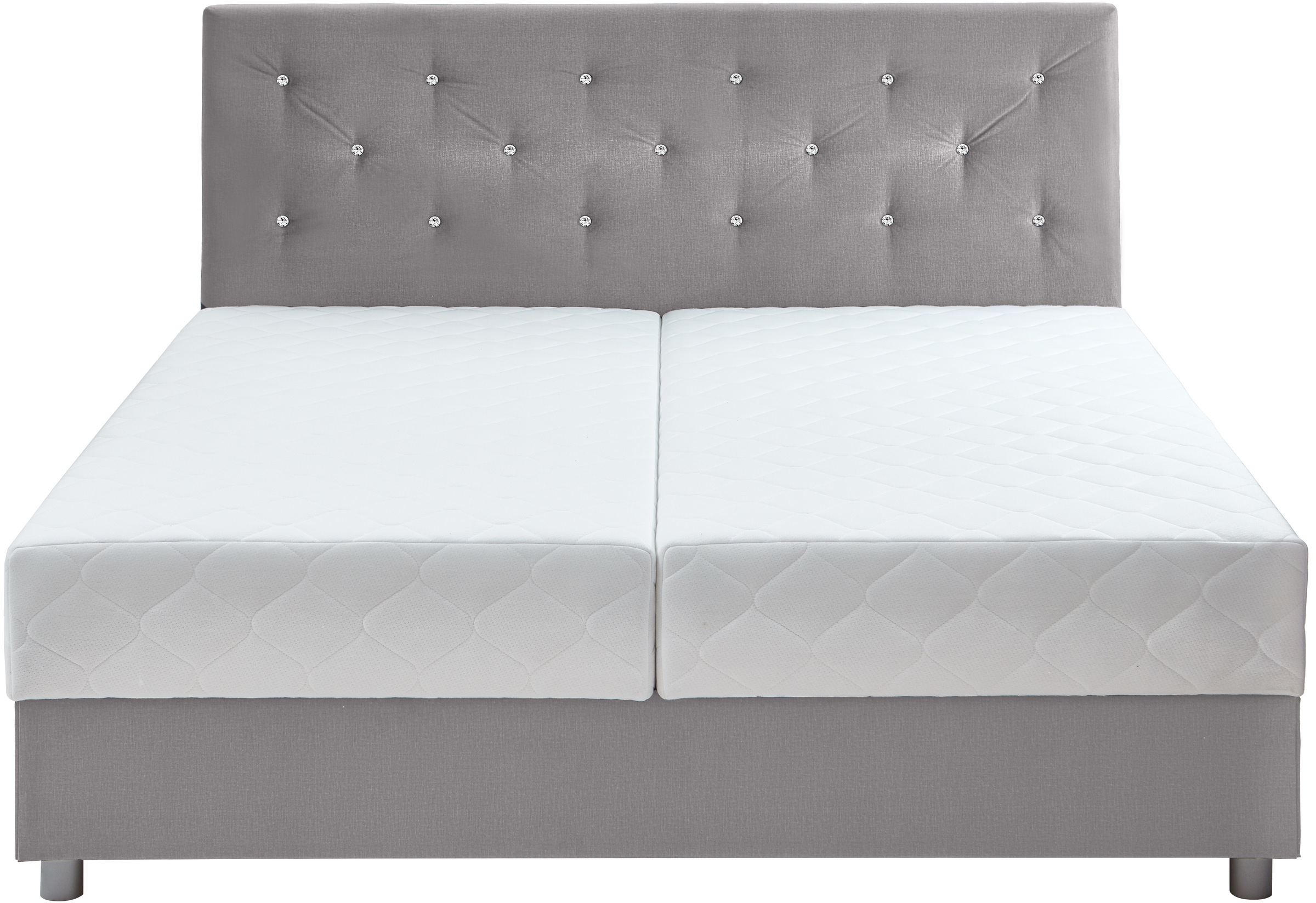 ATLANTIC home collection Boxbett »CELIA im hochwertiger Samtoptik«, mit Taschen-Federkernmatratze, Bettkasten und Strass-Steinen