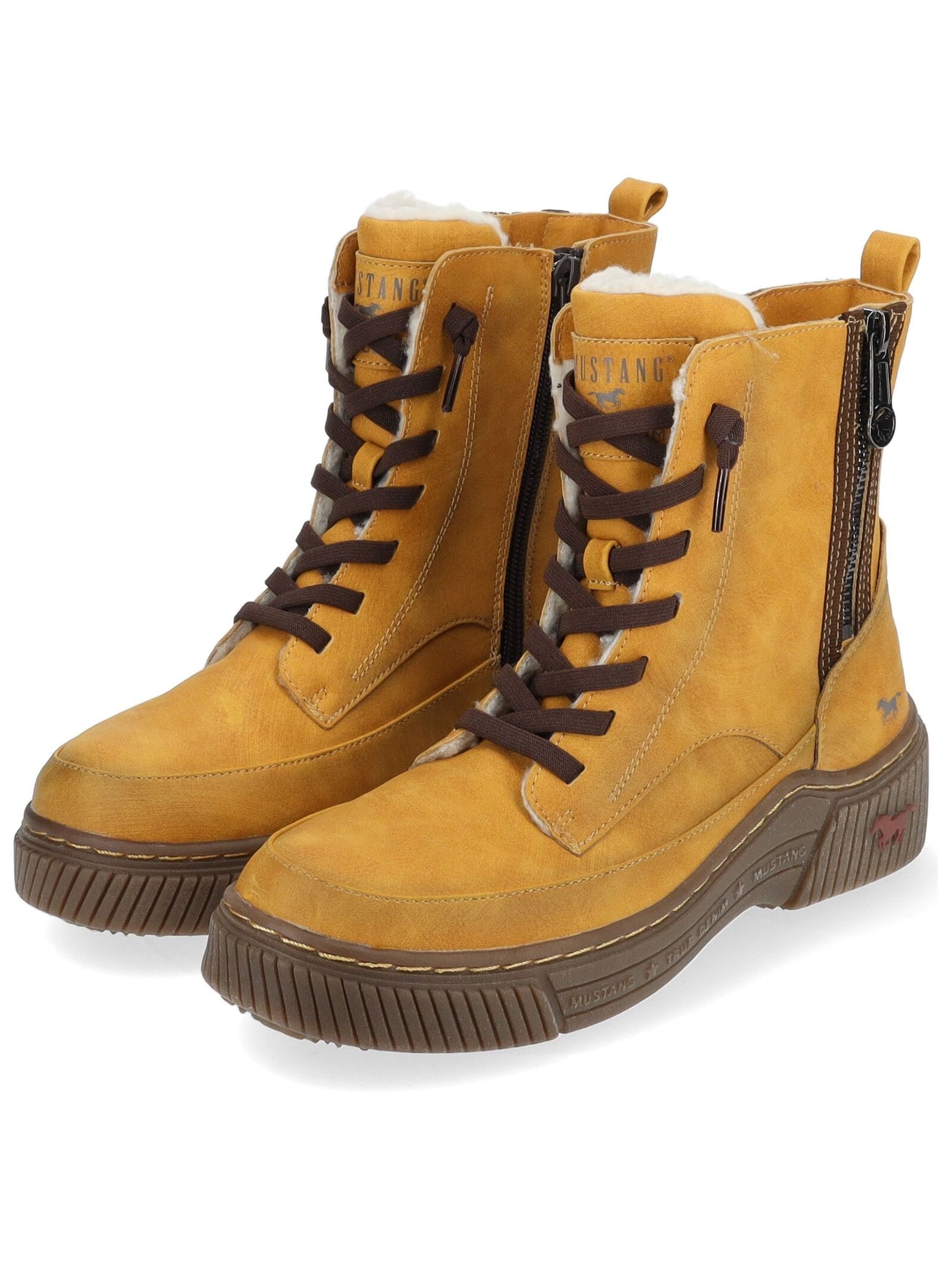 Mustang Shoes Schnürstiefelette »Mustang Shoes Stiefelette Lederimitat«