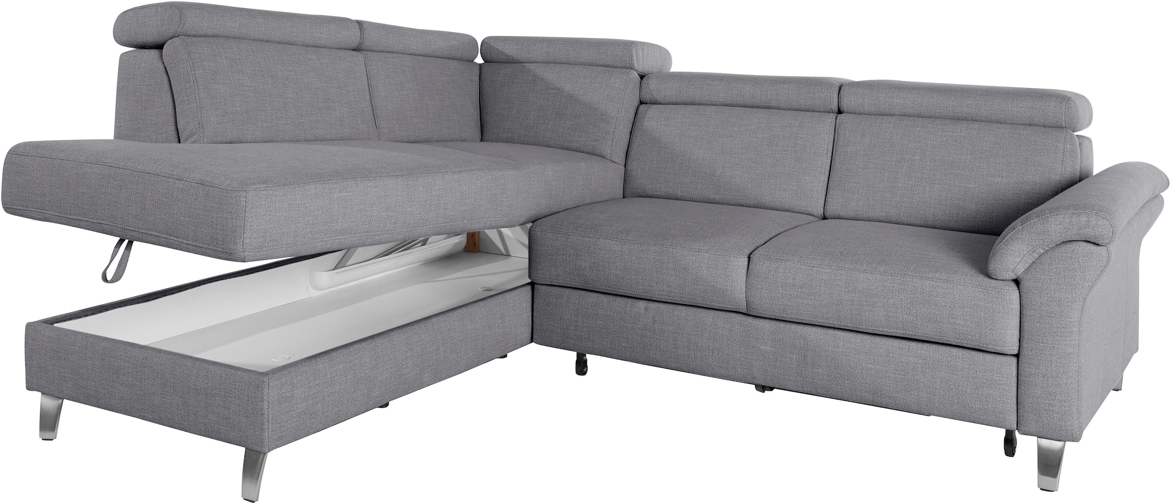 sit&more Ecksofa, inklusive Kopfteilverstellung, wahlweise mit Bettfunktion und Bettkasten