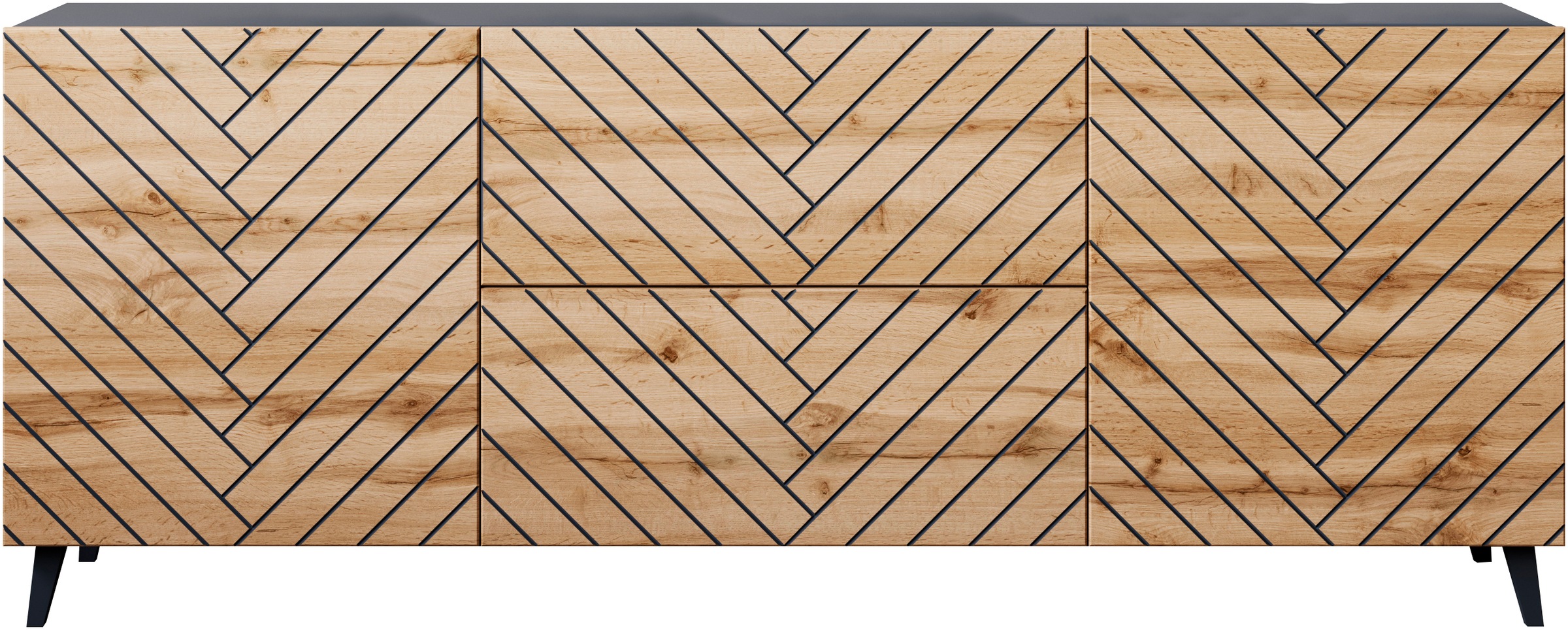 Home affaire Lowboard "Phuket, Front MDF" 2 Schubladen, 4 Türen, 6 geschlos günstig online kaufen