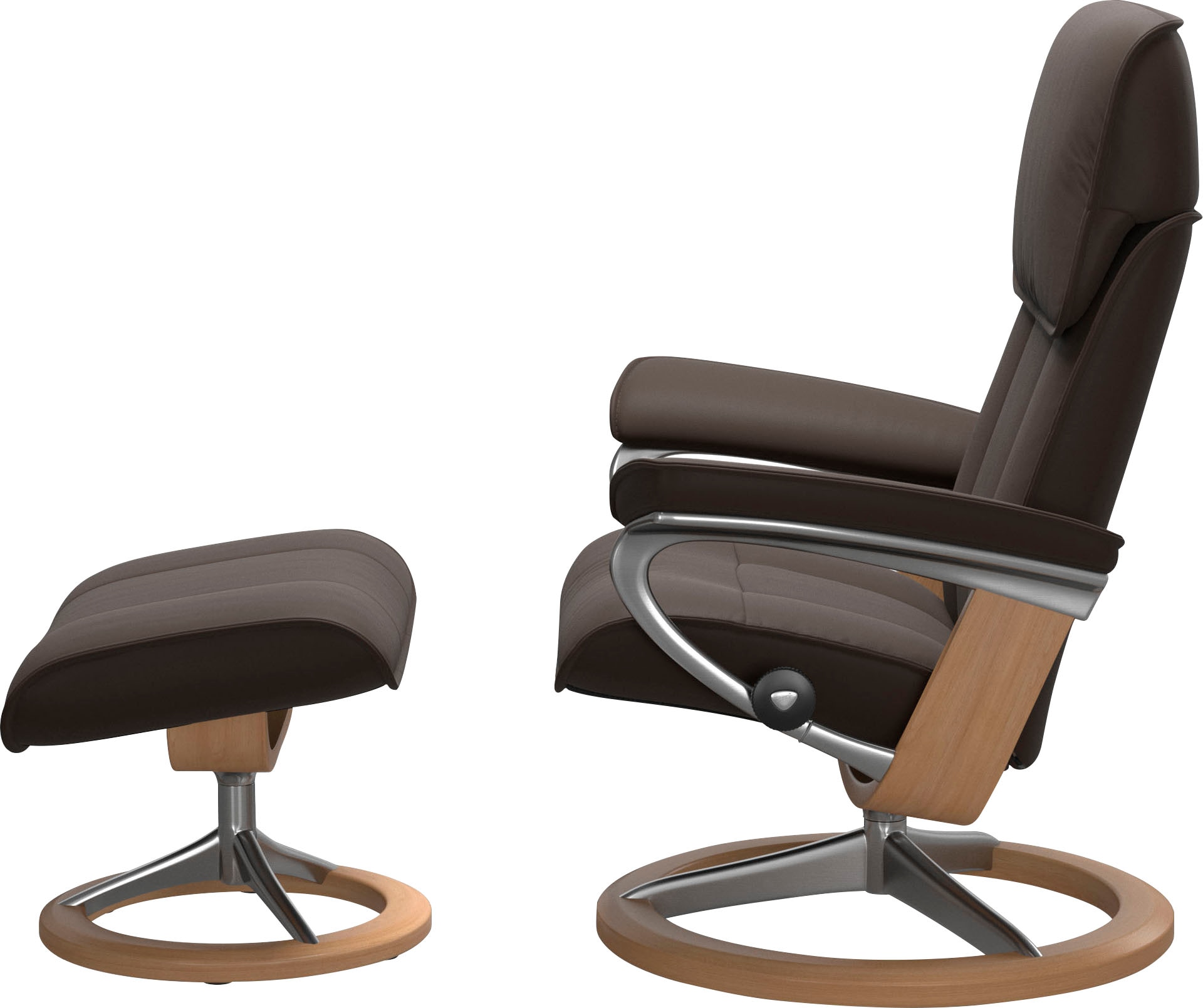 Stressless® Relaxsessel »Admiral«, (Set, Relaxsessel inkl. Hocker), mit Signature Base, Größe M & L, Gestell Eiche
