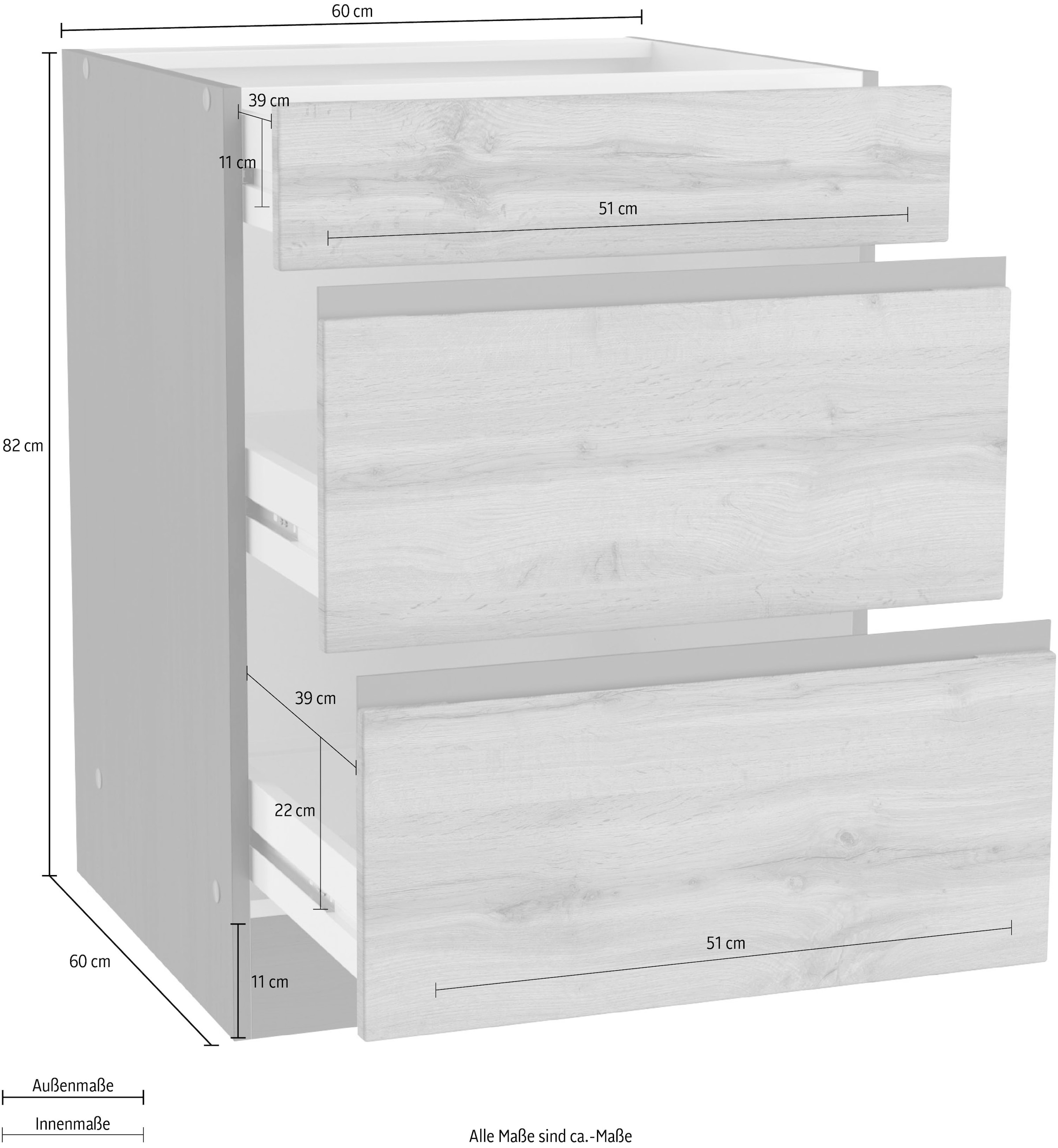 Unterschrank BAUR Breite cm, MÖBEL Friday »Riesa«, | Black 60 MDF-Fronten HELD